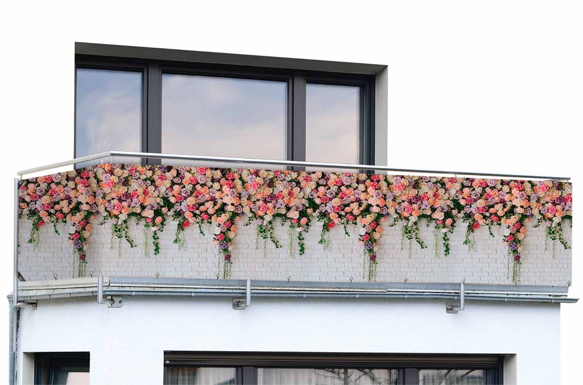 Balkon-Sichtschutz Rosen, 5 m