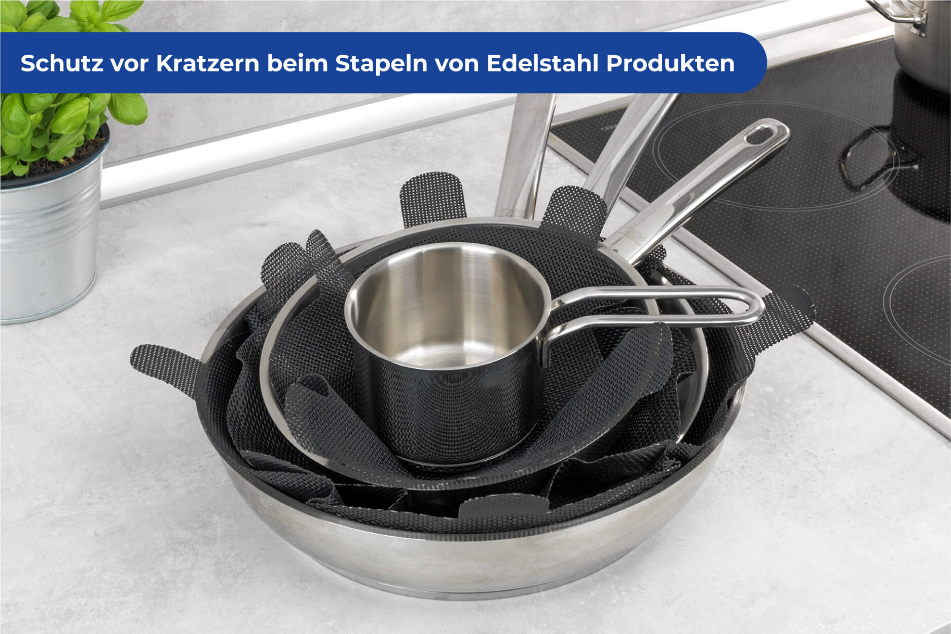 Pfannen Spritzschutz aus Glasfaser, 3er Set Pfannen Spritzschutz aus Glasfaser, 3er Set