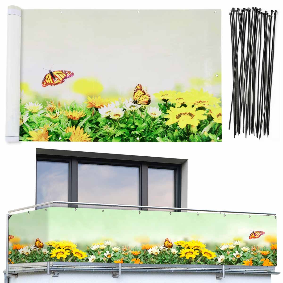 Balkon-Sichtschutz Schmetterling