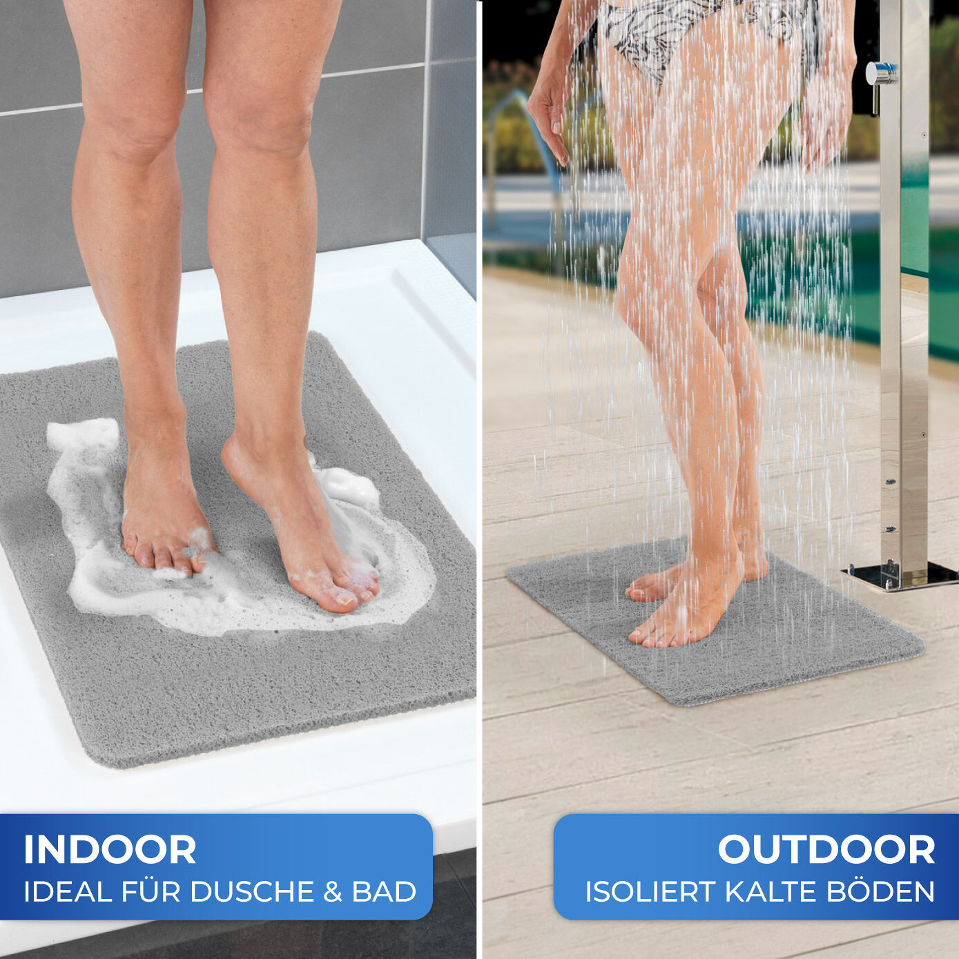 Wellness Badematte, grau 80x50 cm Wellness Badematte, grau 80x50 cm