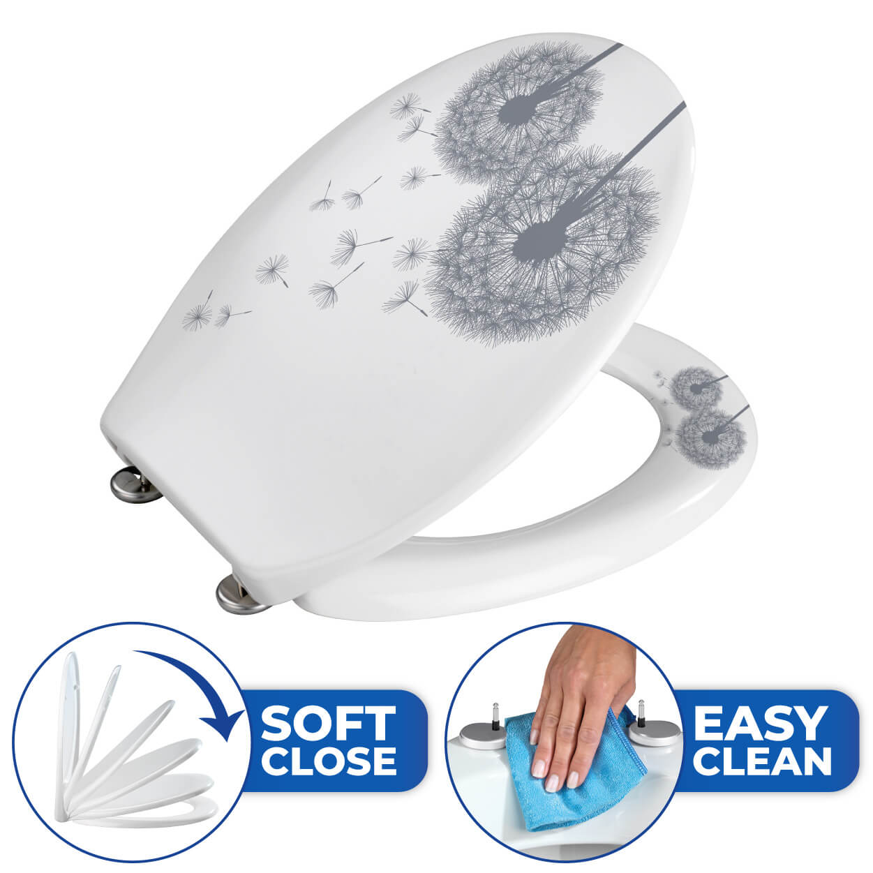 Premium WC-Sitz Astera, aus antibakteriellem Duroplast, mit Absenkautomatik