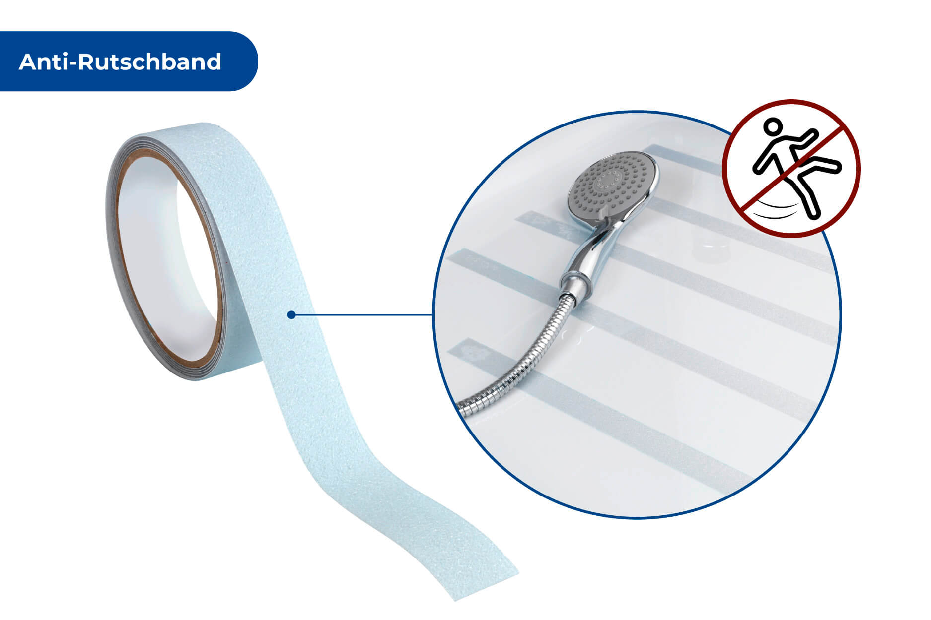 Anti-Rutschband Transparent 2,5 cm x 5 m, rutschfestes Klebeband