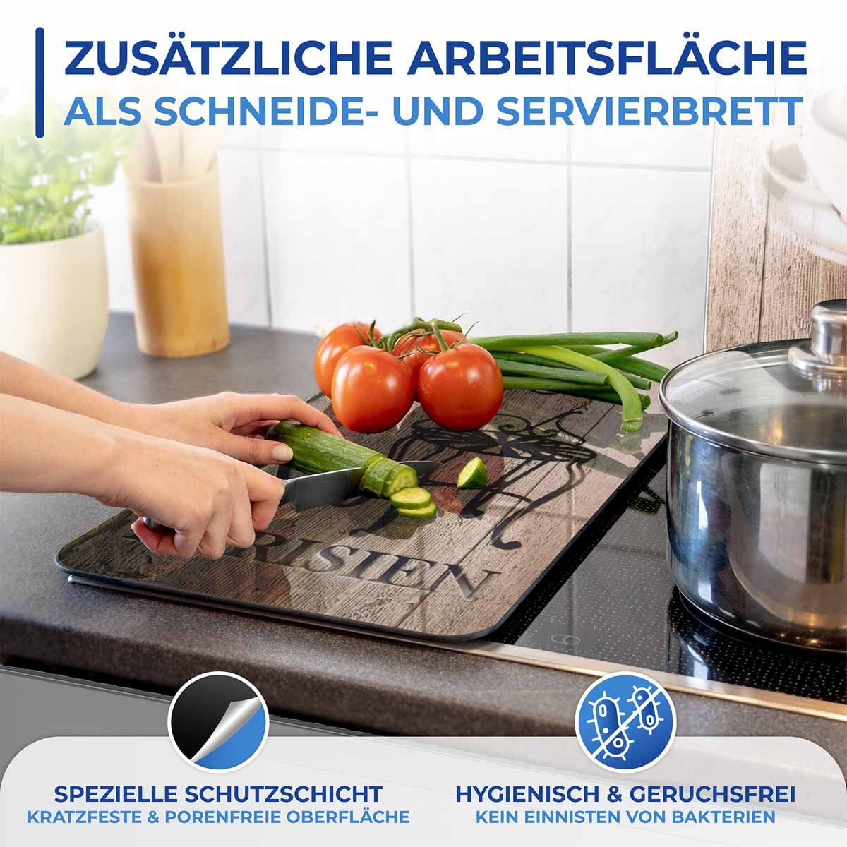 Herdabdeckplatte Universal Bistro 2er Set, für alle Herdarten