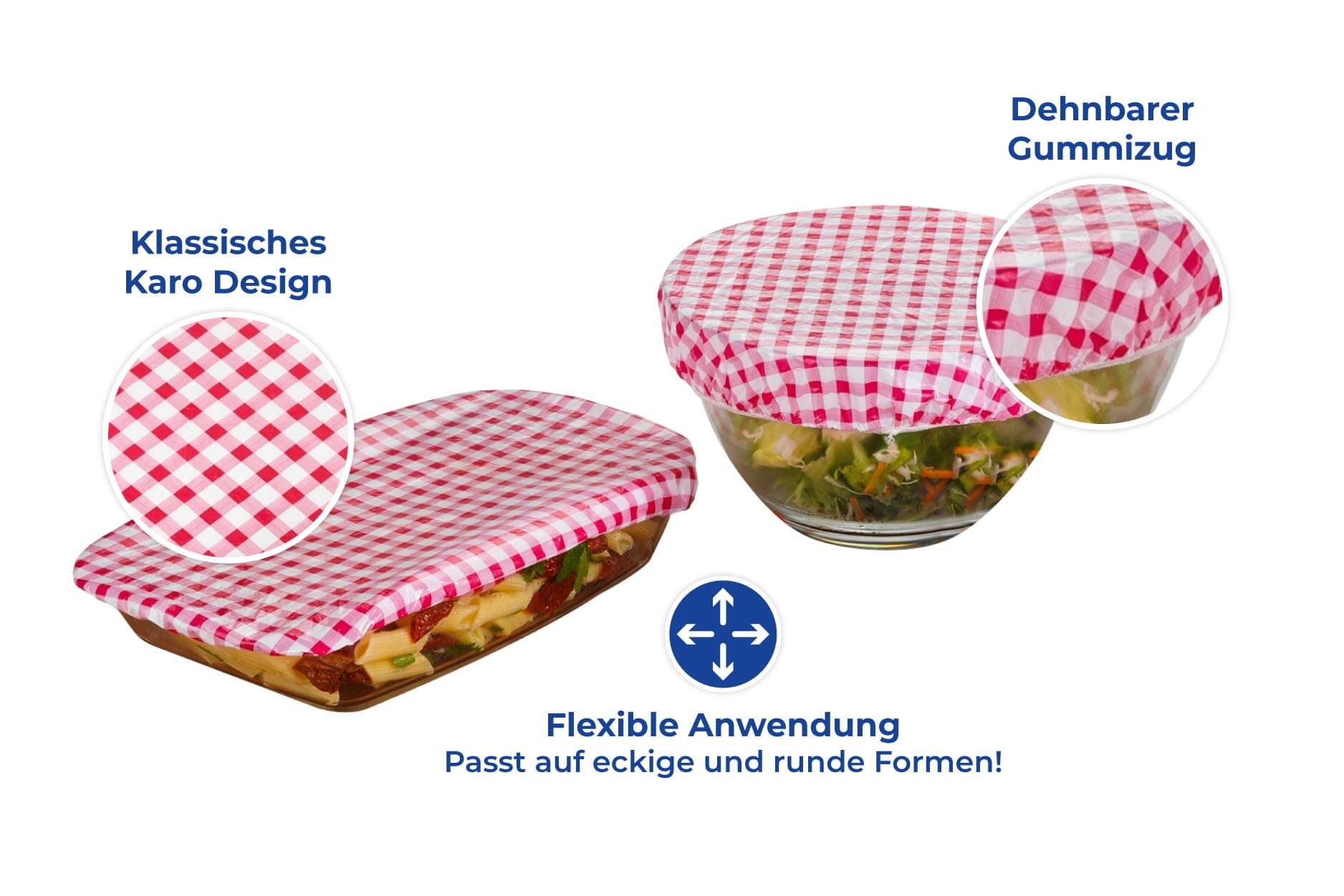 Topfhauben-Set Karo-Klassik, 12 teilig Topfhauben-Set Karo-Klassik, 12 teilig