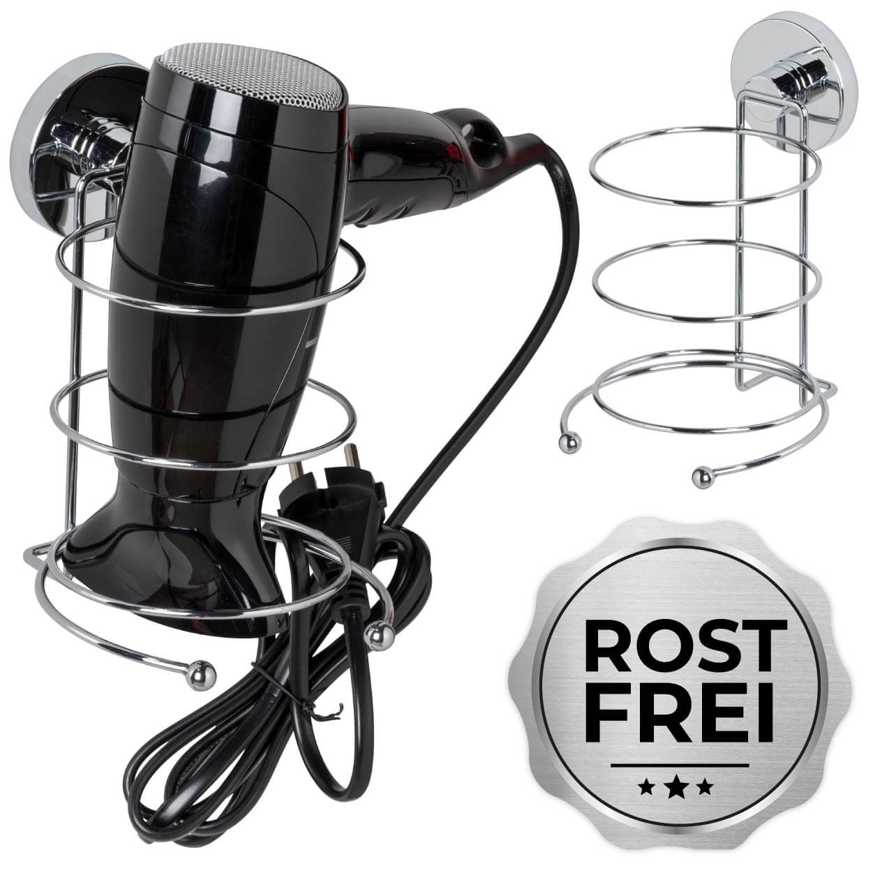 Vacuum-Loc® Haartrocknerhalter, Befestigen ohne bohren Vacuum-Loc® Haartrocknerhalter, Befestigen ohne bohren