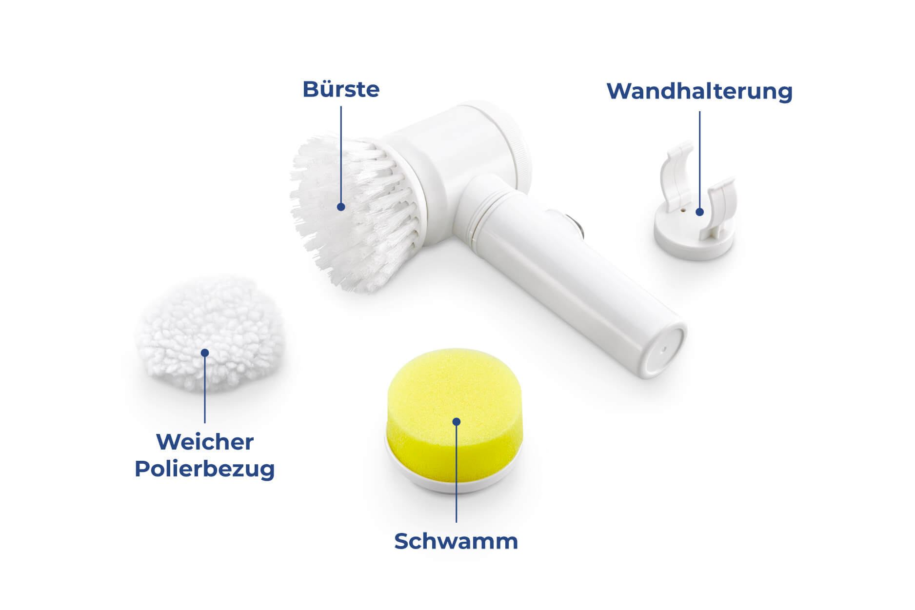 Rotierende Reinigungsbürste 3in1