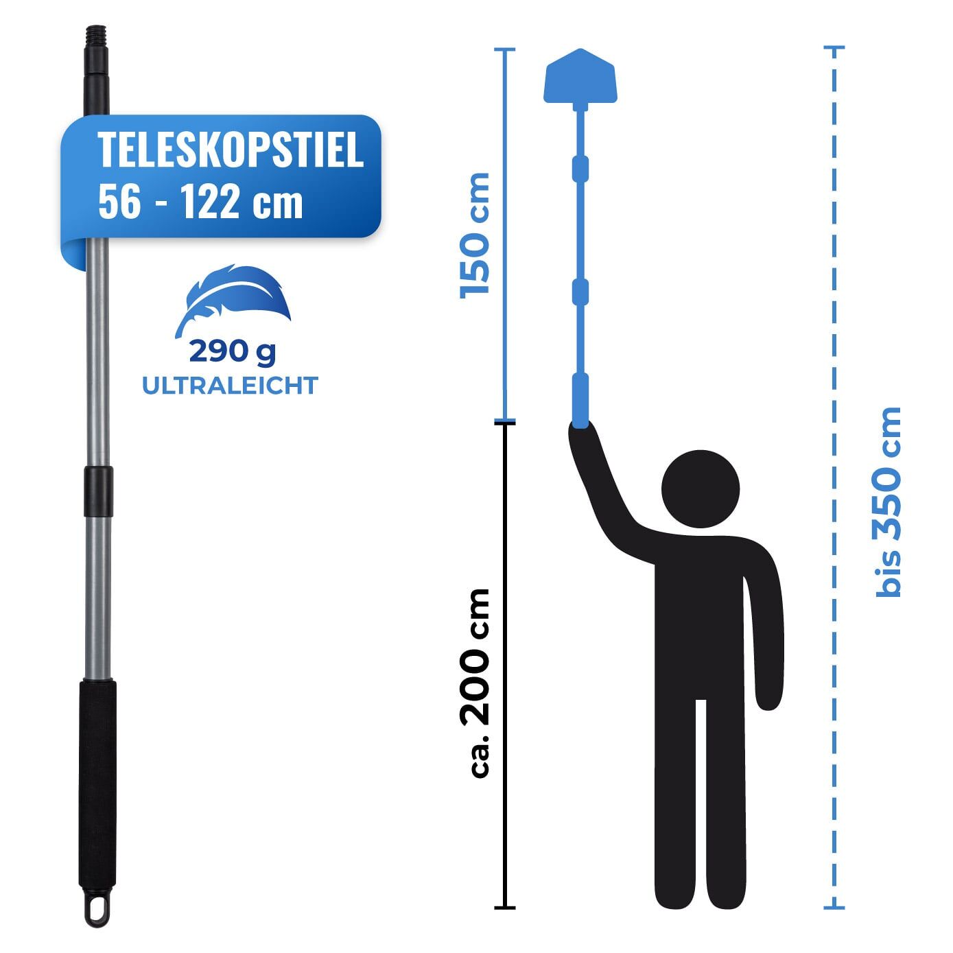 Eck-Staubbürste inkl. Teleskopstiel 3in1