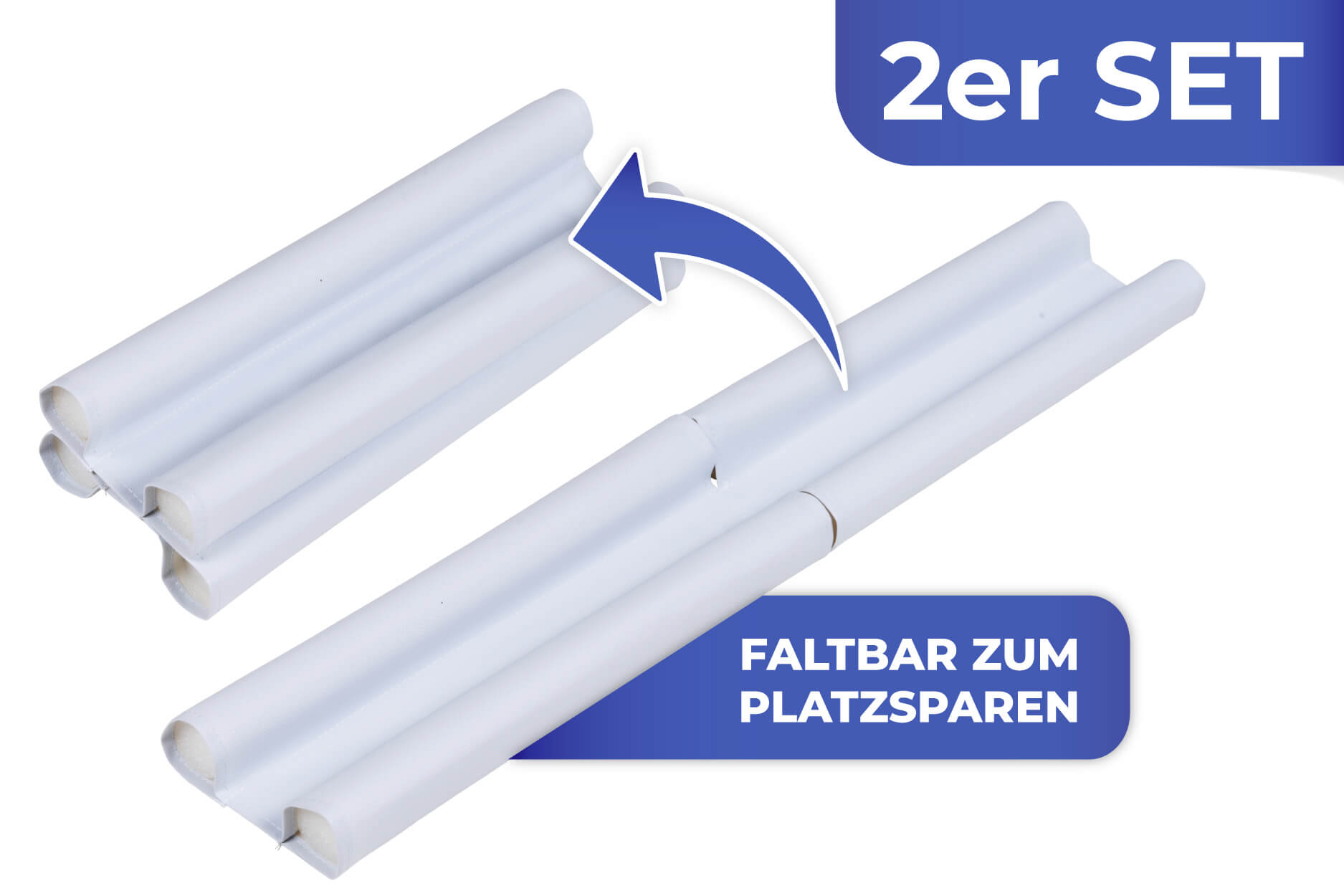 Zugluft-Stop, faltbar weiß 2er Set