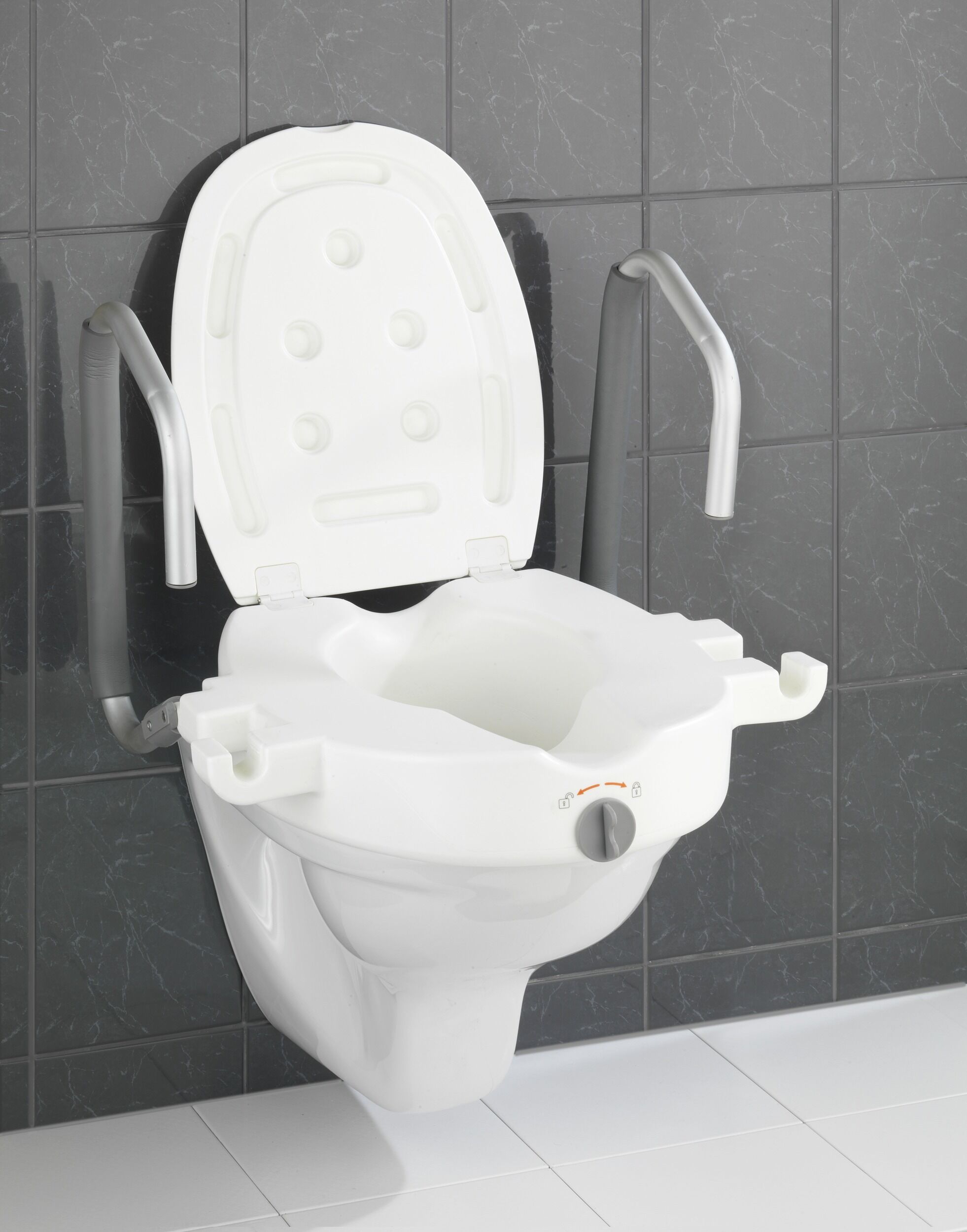 WC-Sitz Erhöhung mit Stützgriffen Secura