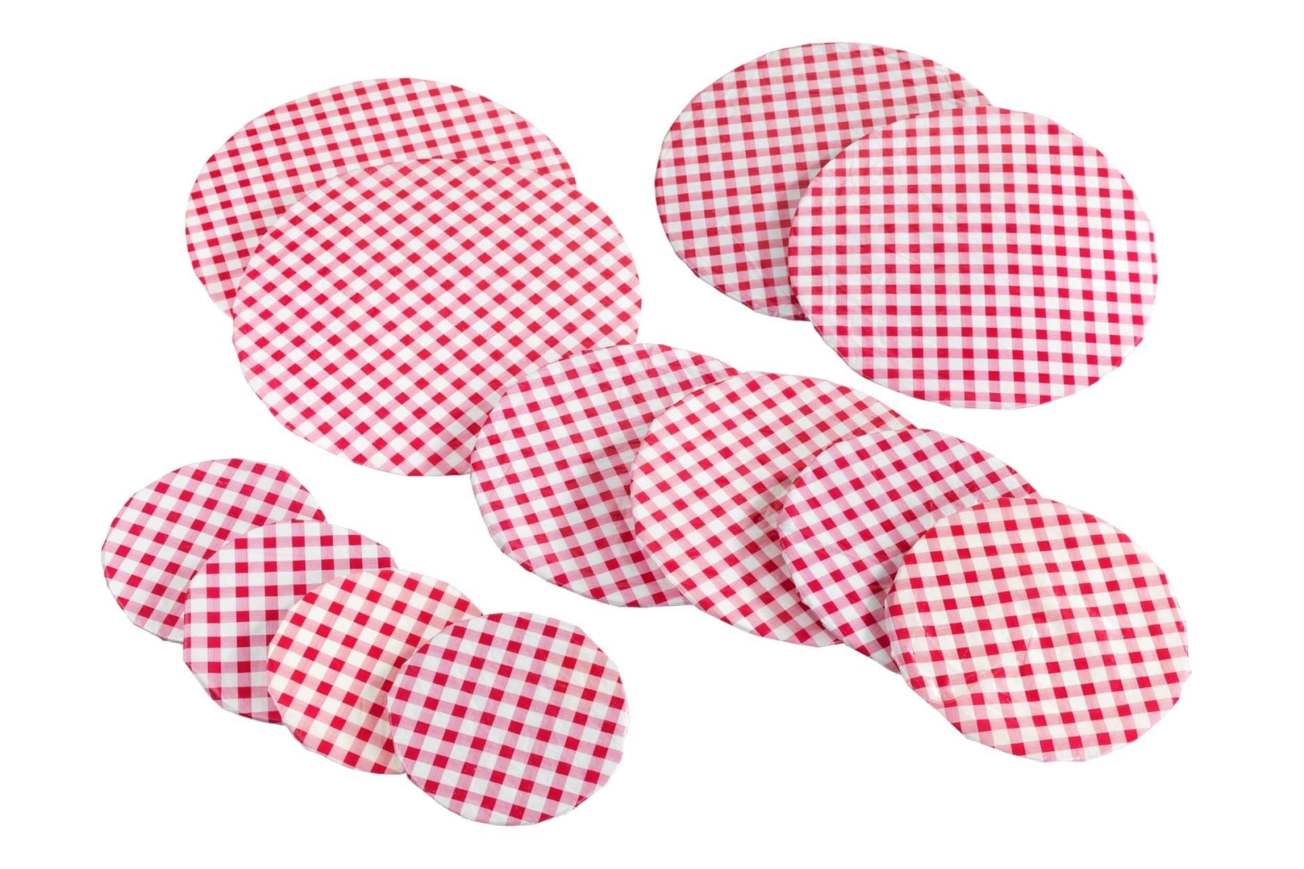 Topfhauben-Set Karo-Klassik, 12 teilig Topfhauben-Set Karo-Klassik, 12 teilig