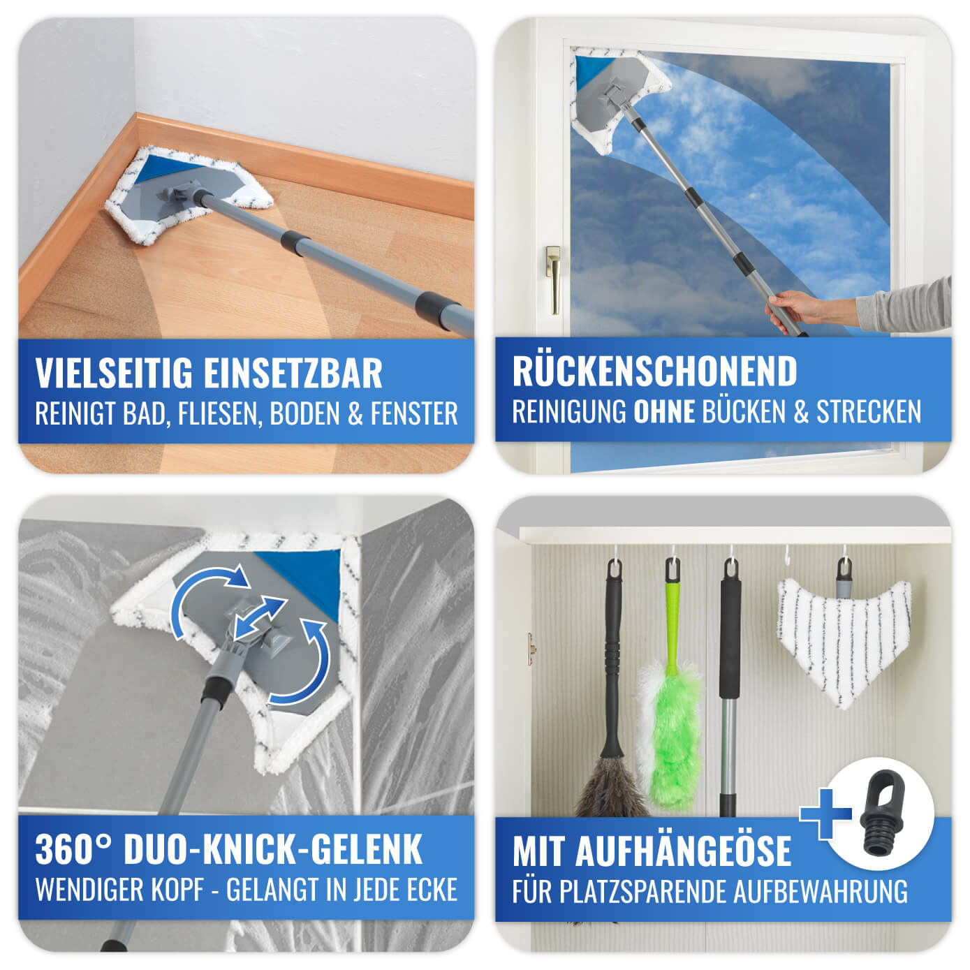 Multiflex-Wischer inkl. Teleskopstiel