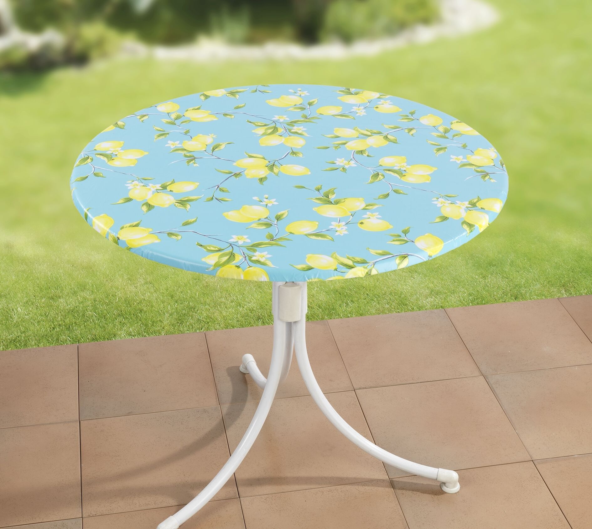 Spann-Tischdecke Zitrone XL