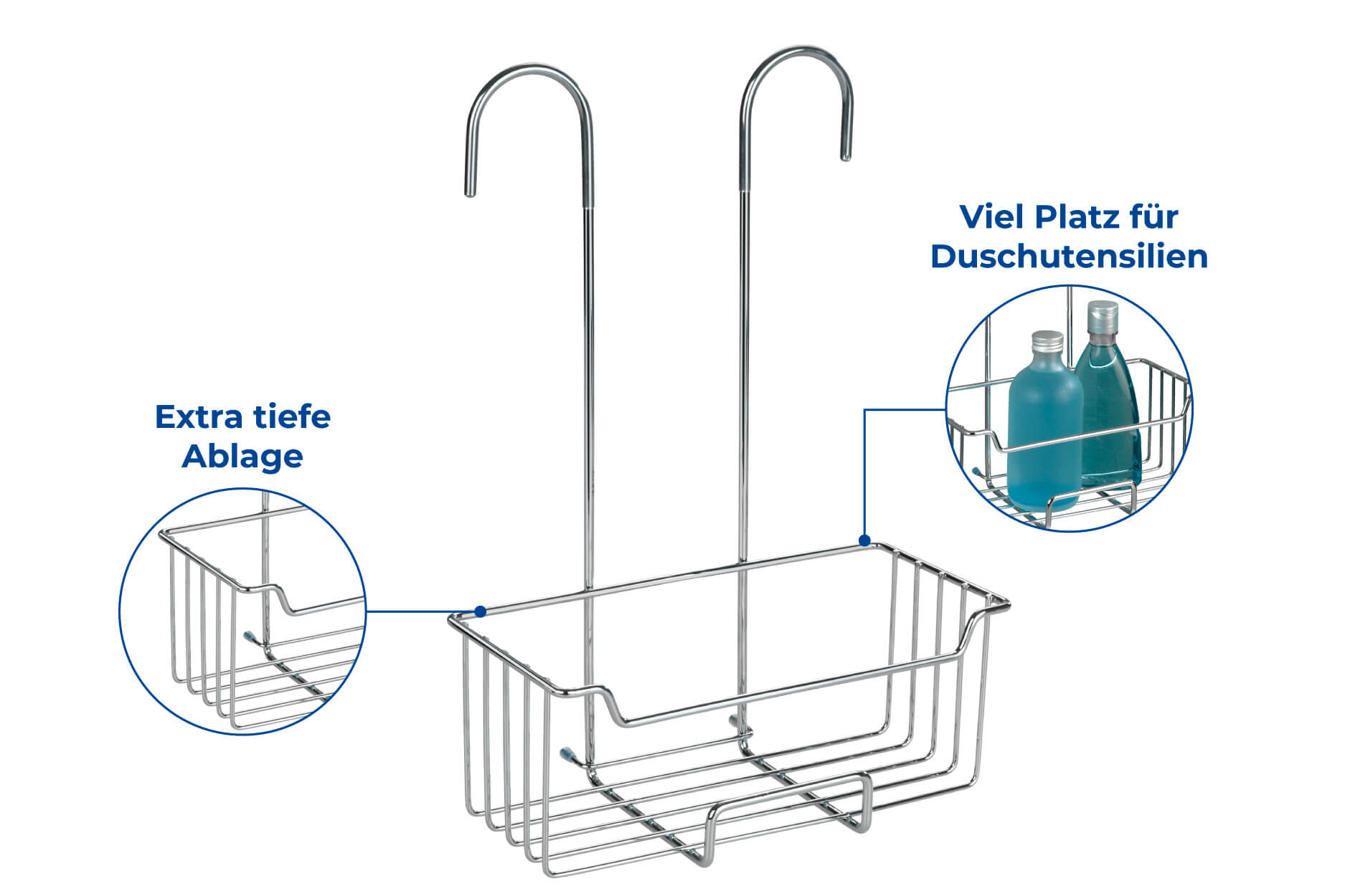 Thermostat-Dusch-Caddy Milo Edelstahl, rostfrei