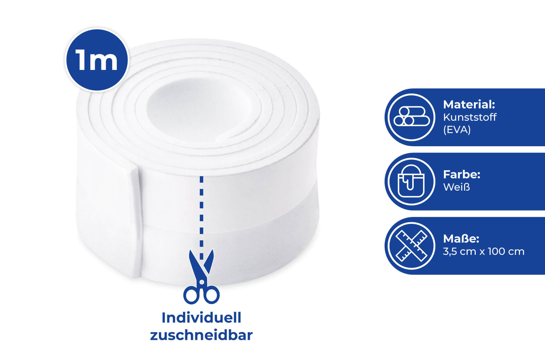 Tür-Dichtung weiß, 2er-Set
