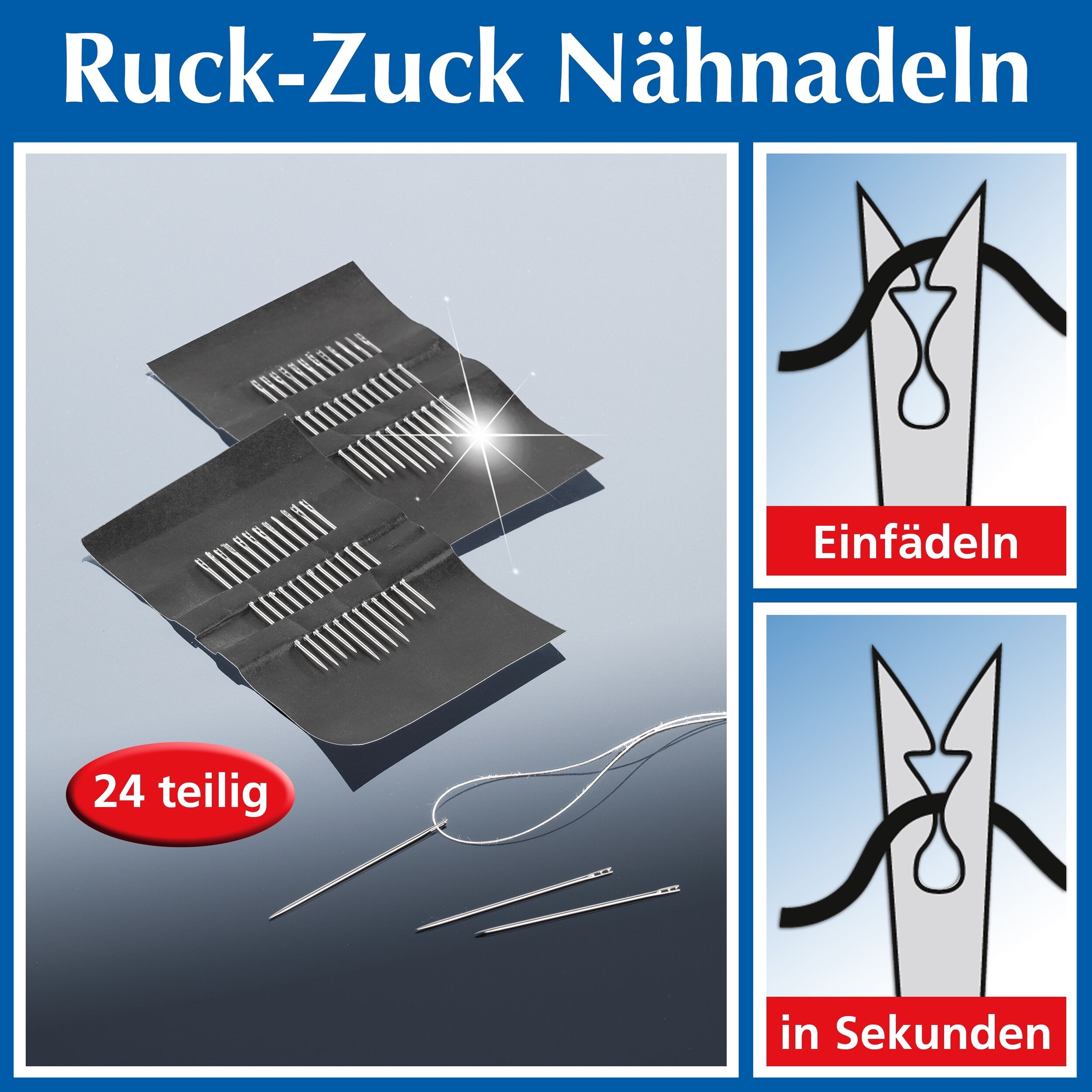Ruck-Zuck Nähnadeln, 24 teiliges Set