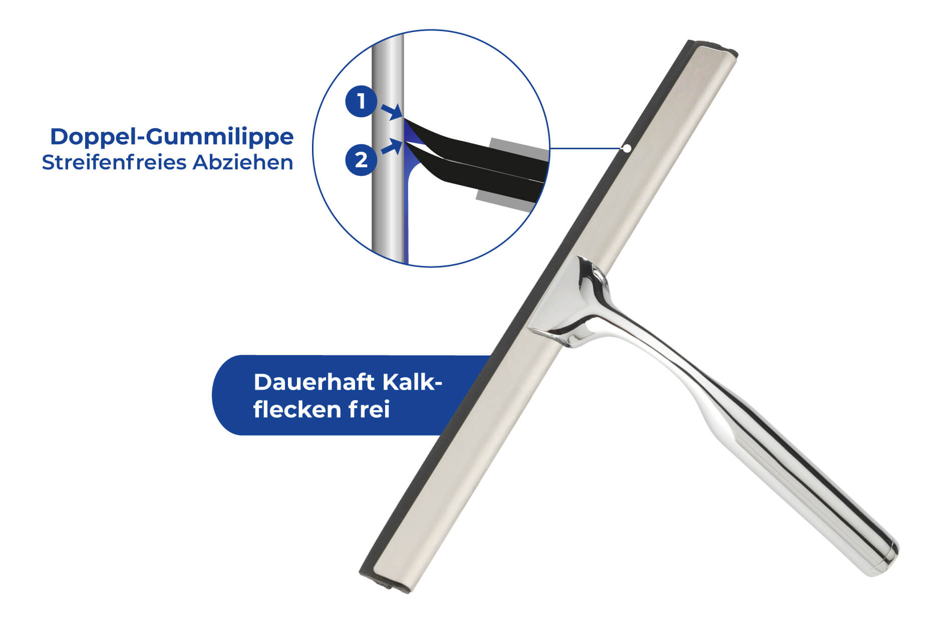 Badezimmerwischer Terni Plus, Duschabzieher mit Turbo-Loc Wandbefestigung zum Ankleben Badezimmerwischer Terni Plus, Duschabzieher mit Turbo-Loc Wandbefestigung zum Ankleben