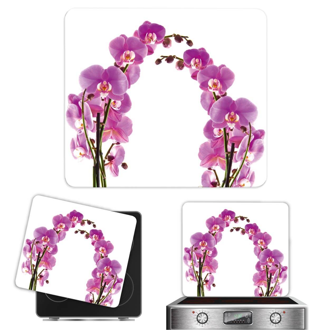 Multi-Platte Orchideenblüte, für Glaskeramik Kochfelder, Schneidbrett