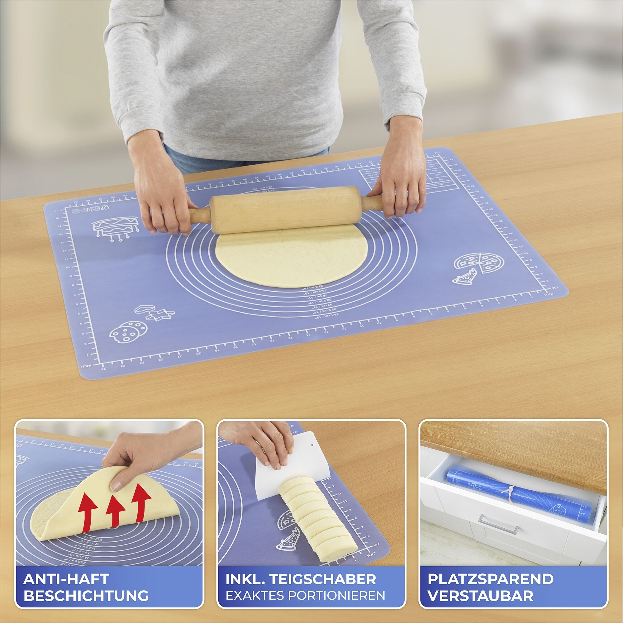 Antihaft-Backmatte 70x50cm inkl. Rezepte Antihaft-Backmatte 70x50cm inkl. Rezepte