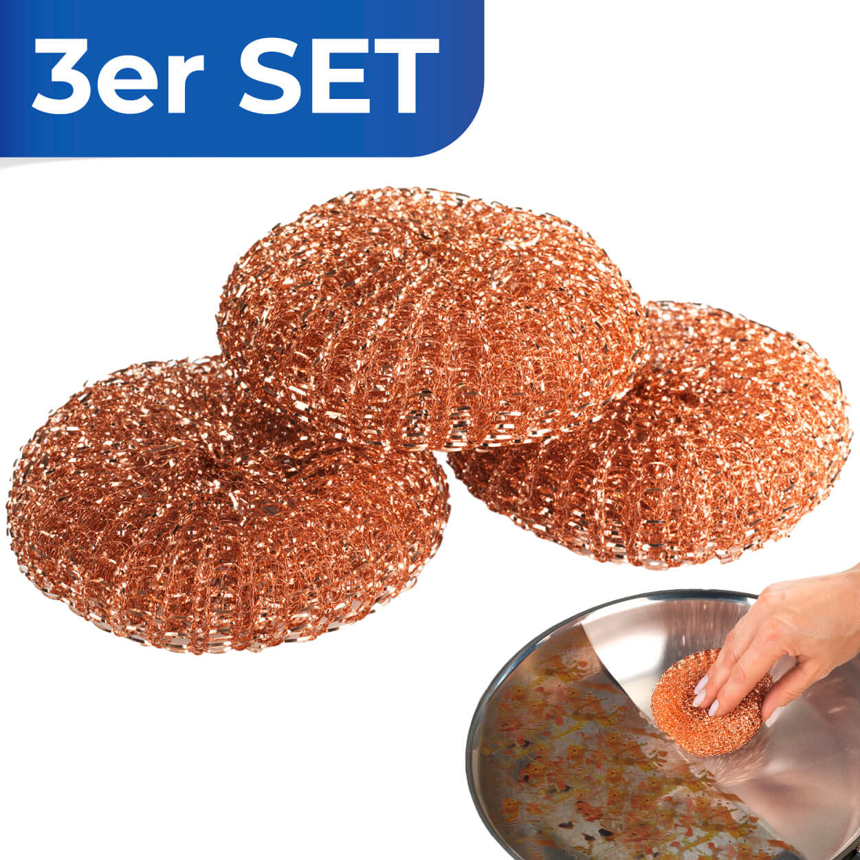 Kupfer-Putzlinge, 3er Set Kupfer-Putzlinge, 3er Set