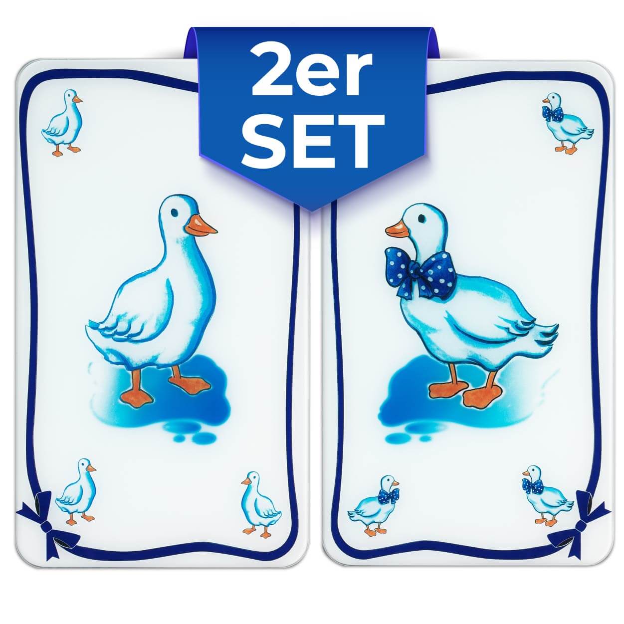 Herdabdeckplatte Universal Gänse 2er Set, für alle Herdarten