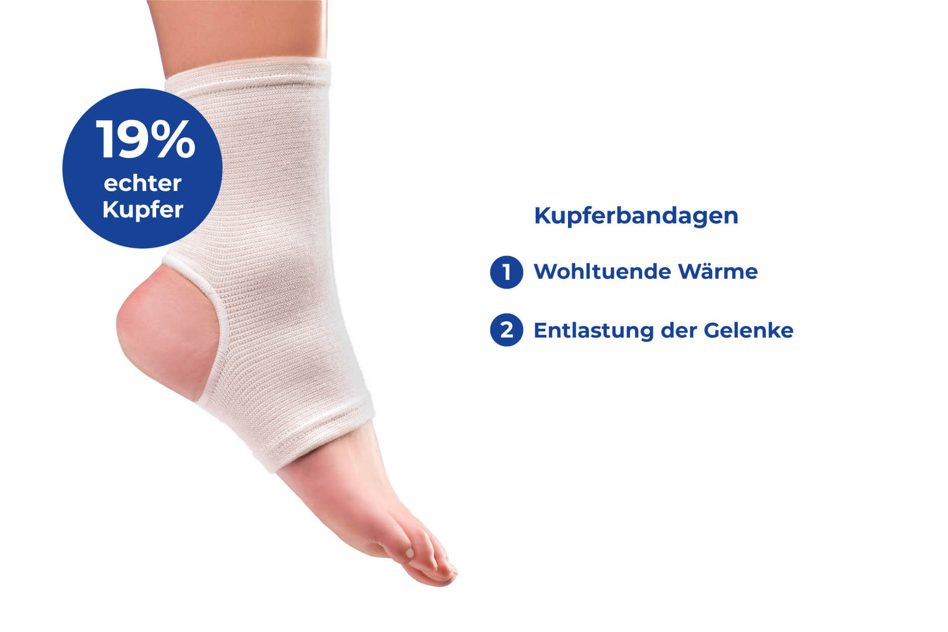 Wärmende Kupferbandage Fuß S/M