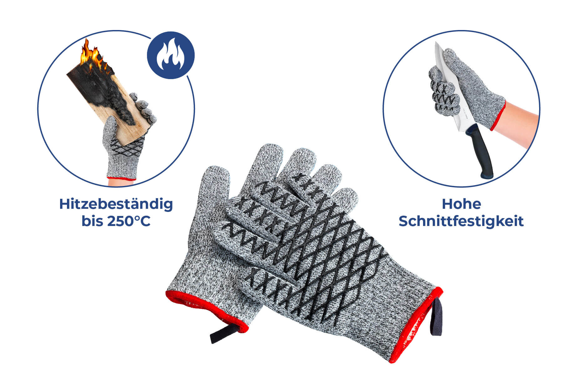 Hitzebeständige Handschuhe mit Schneidschutz, Damen Hitzebeständige Handschuhe mit Schneidschutz, Damen