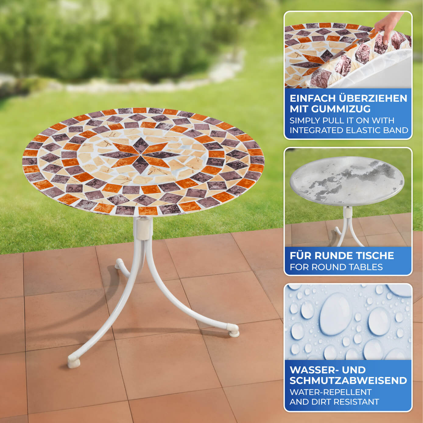 Spann-Tischdecke Mediterran