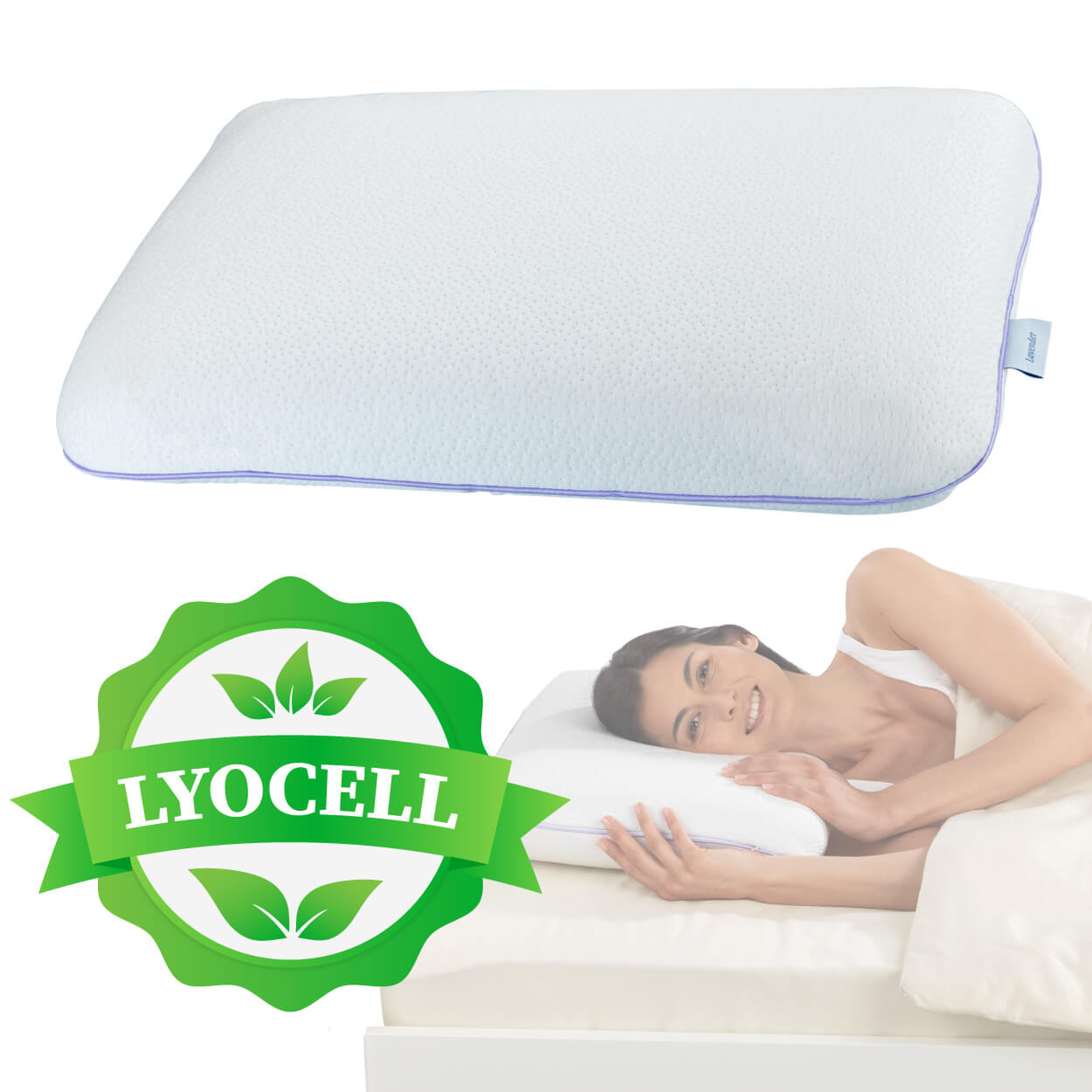 Kissen-Ersatzbezug mit Lyocell, 40 x 60 x 12 cm Kissen-Ersatzbezug mit Lyocell, 40 x 60 x 12 cm