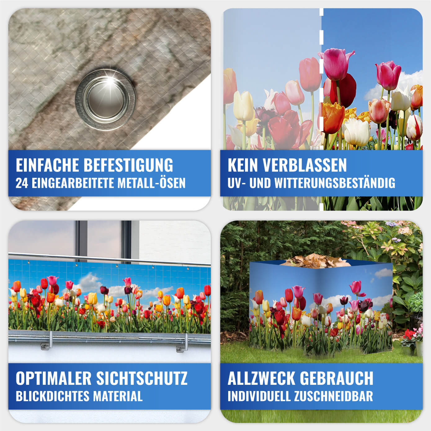 Balkon-Sichtschutz TULPENWIESE Balkon-Sichtschutz TULPENWIESE