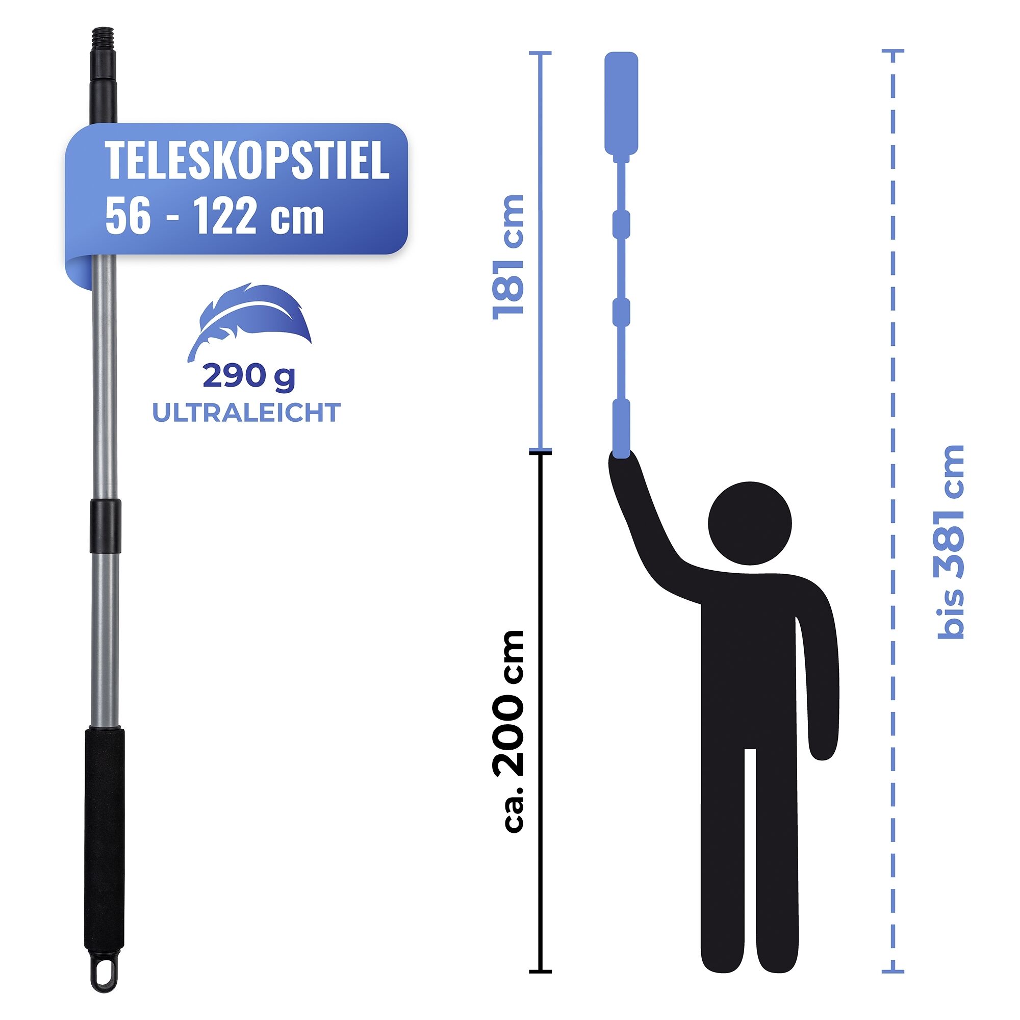 Staubschwert inkl. Teleskopstiel knickbar