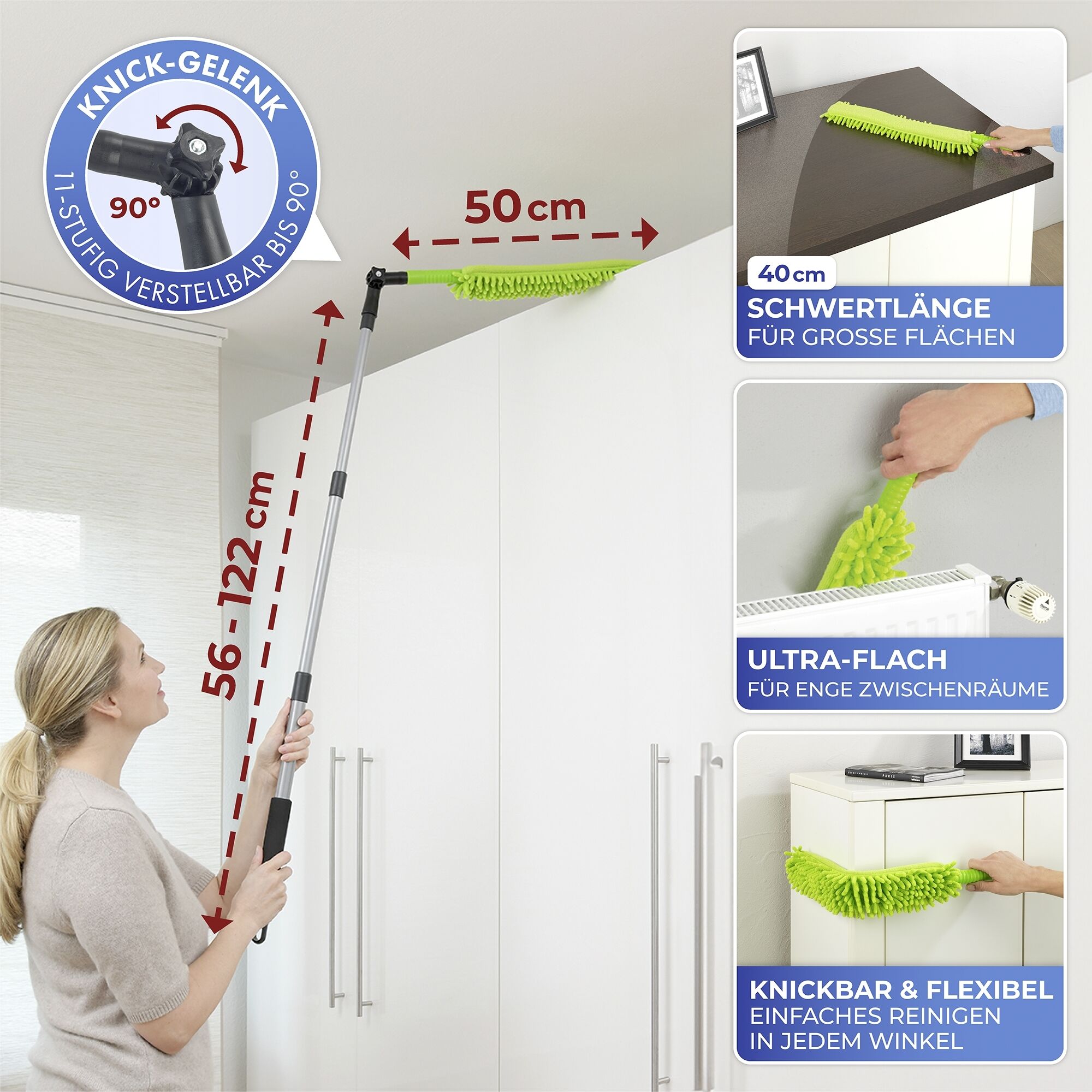 Staubschwert inkl. Teleskopstiel knickbar
