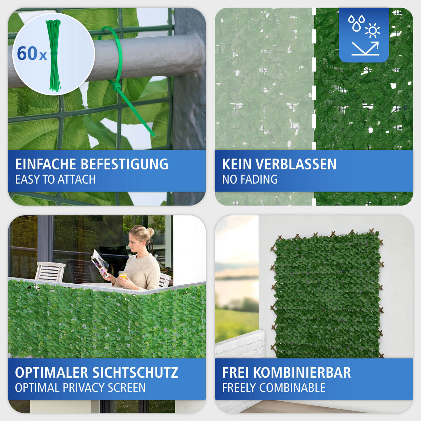 Efeu-Sichtschutz 3x1m grün Efeu-Sichtschutz 3x1m grün