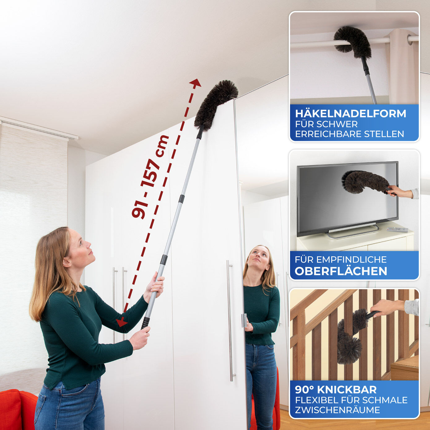 Ziegenhaar-Staubbesen inkl. Teleskopstiel