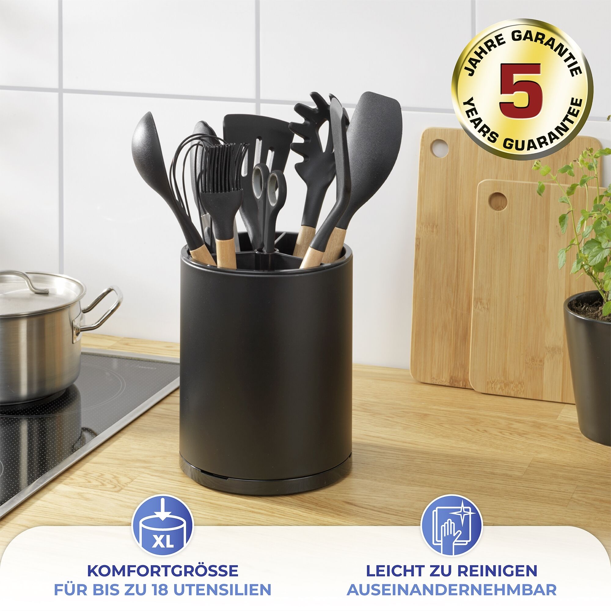 Utensilienhalter Premium XL, schwarz
