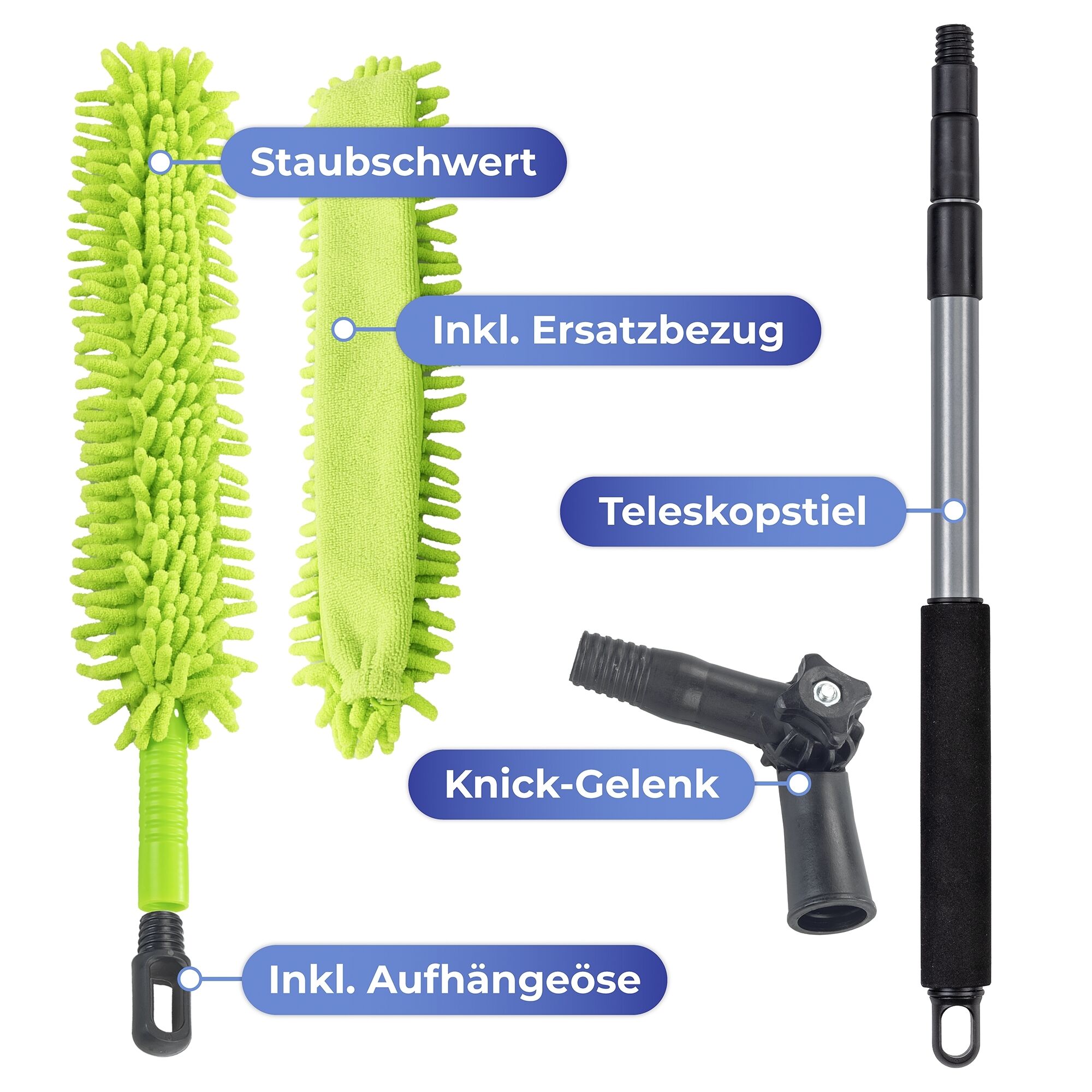 Staubschwert inkl. Teleskopstiel knickbar