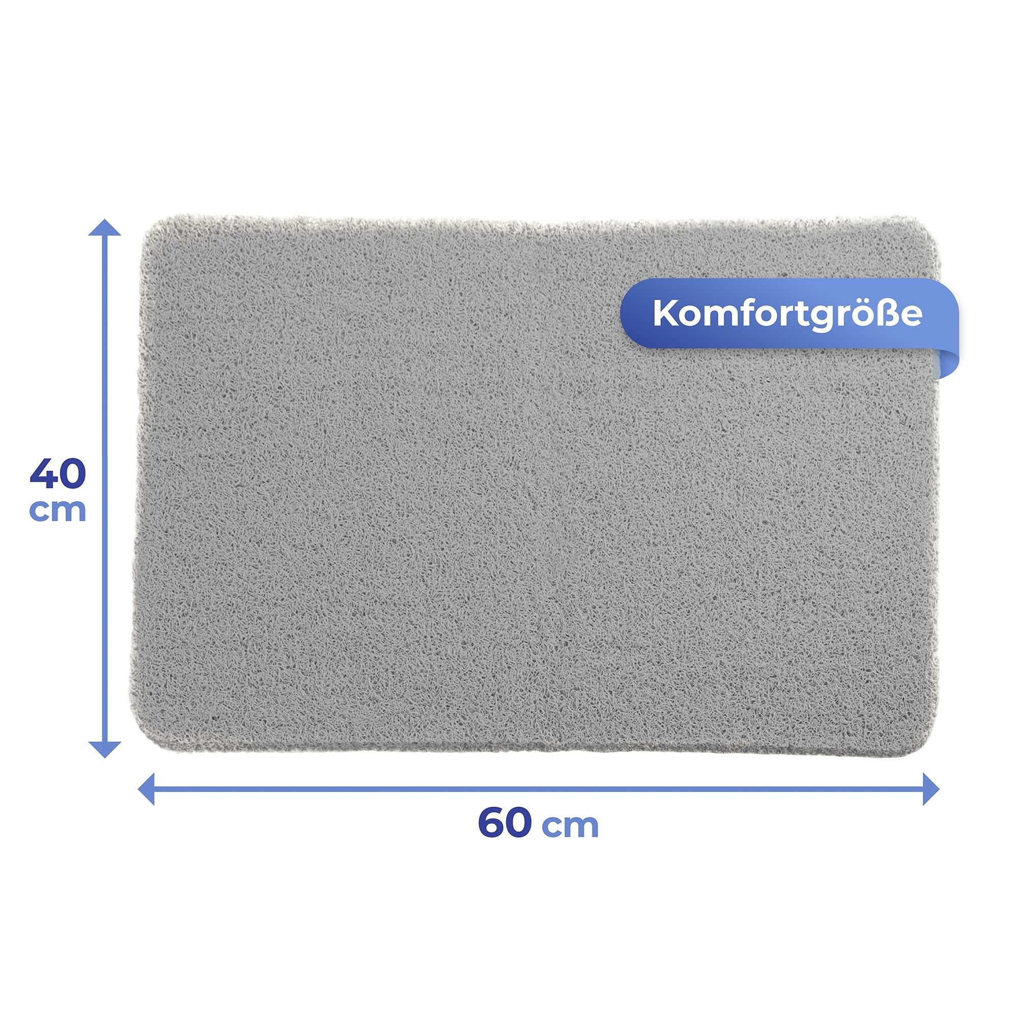 Wellness Duschmatte, grau 60x40 cm Wellness Duschmatte, grau 60x40 cm