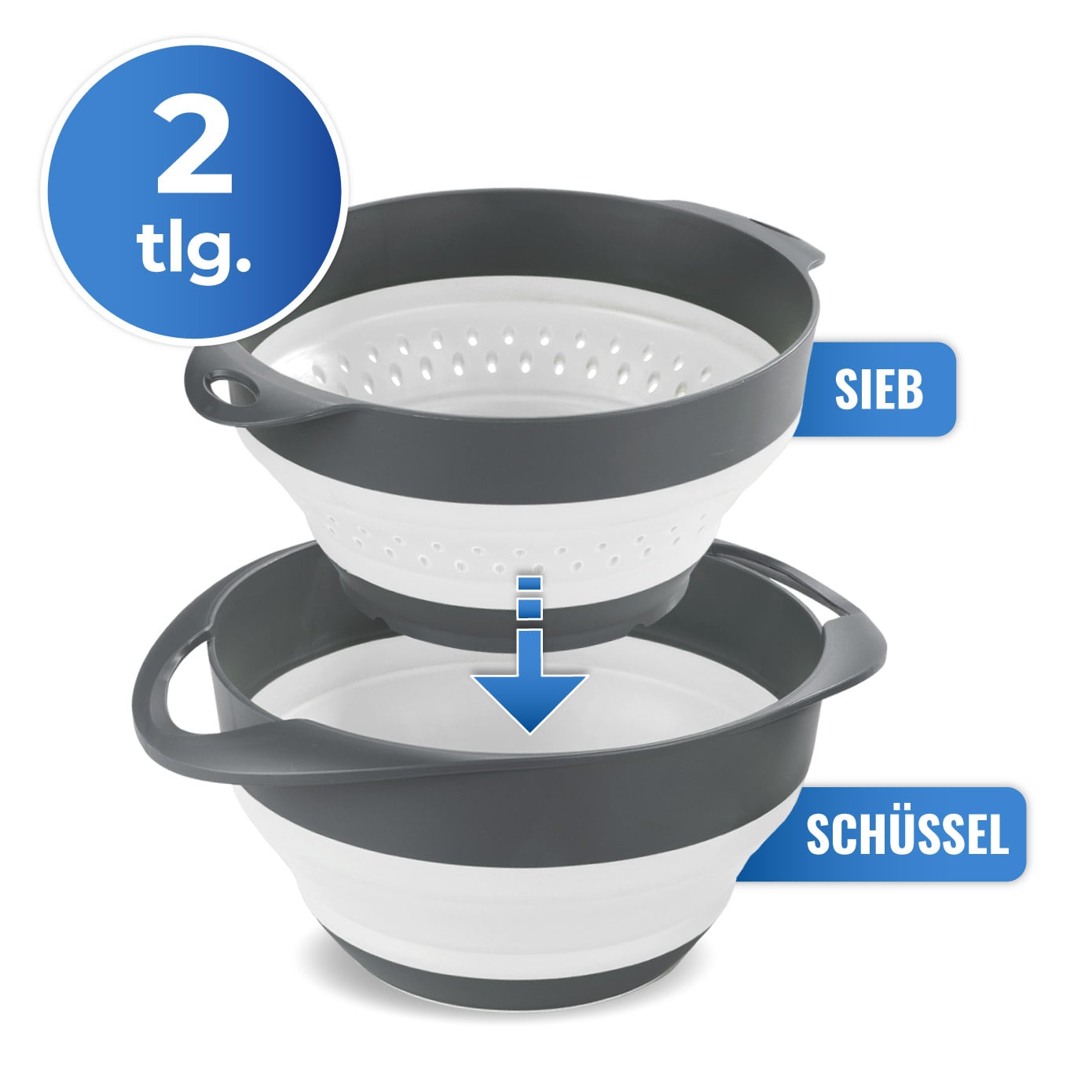 2-in-1 Schüssel und Sieb-Set 2-in-1 Schüssel und Sieb-Set