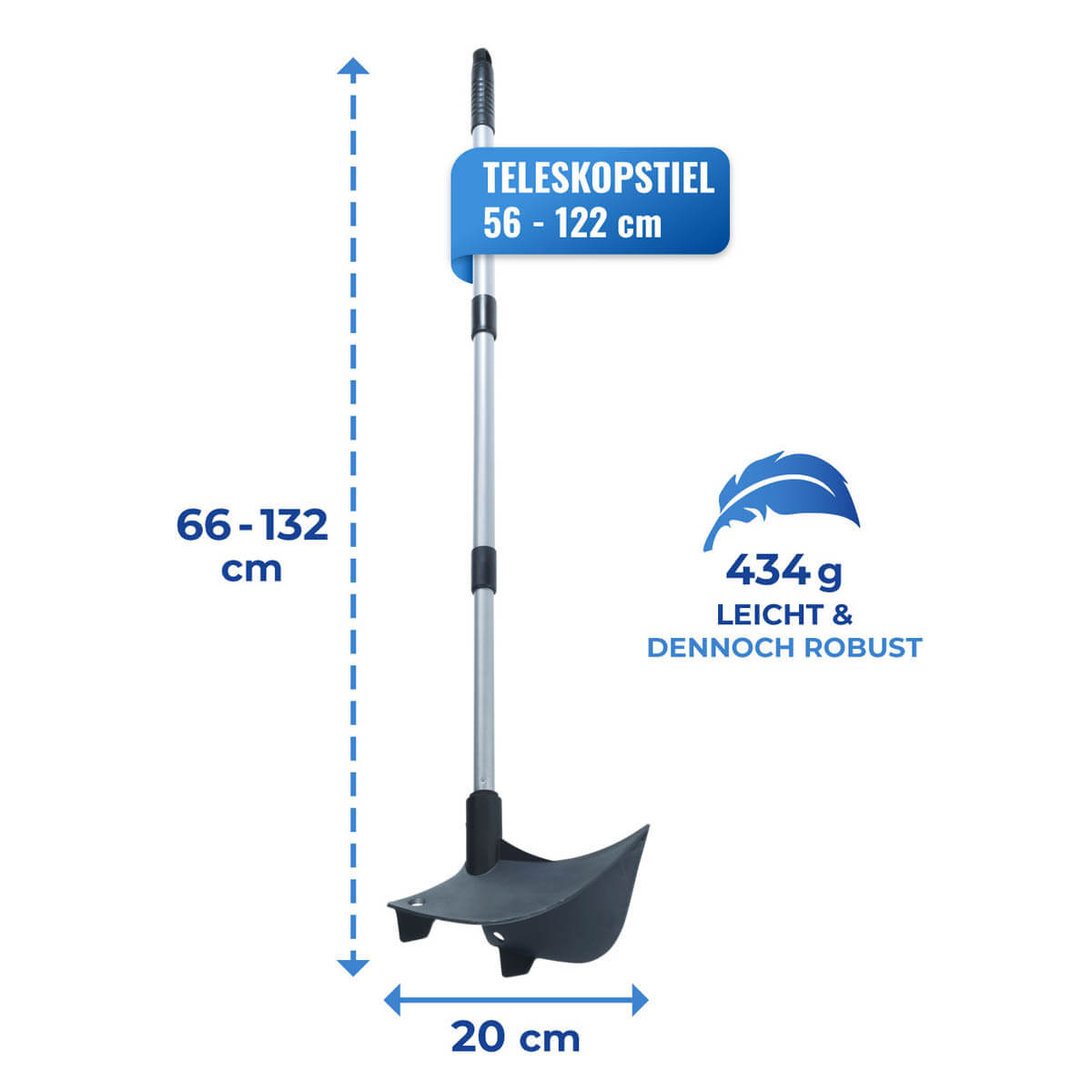Komfort-Pflug mit Teleskopstiel