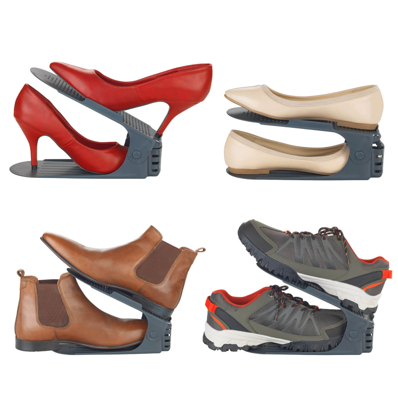 Schuhhalter höhenverstellbar grau 8er Schuhhalter höhenverstellbar grau 8er