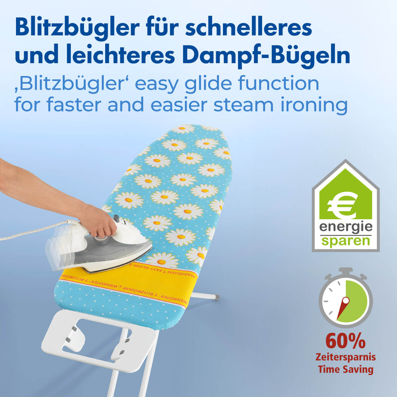Blitzbügler-Bügeltischbezug Margie, 128 x 54 cm Blitzbügler-Bügeltischbezug Margie, 128 x 54 cm