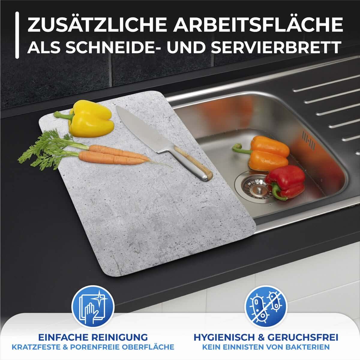 Herdabdeckplatten Universal Beton 2er Set, für alle Herdarten Herdabdeckplatten Universal Beton 2er Set, für alle Herdarten