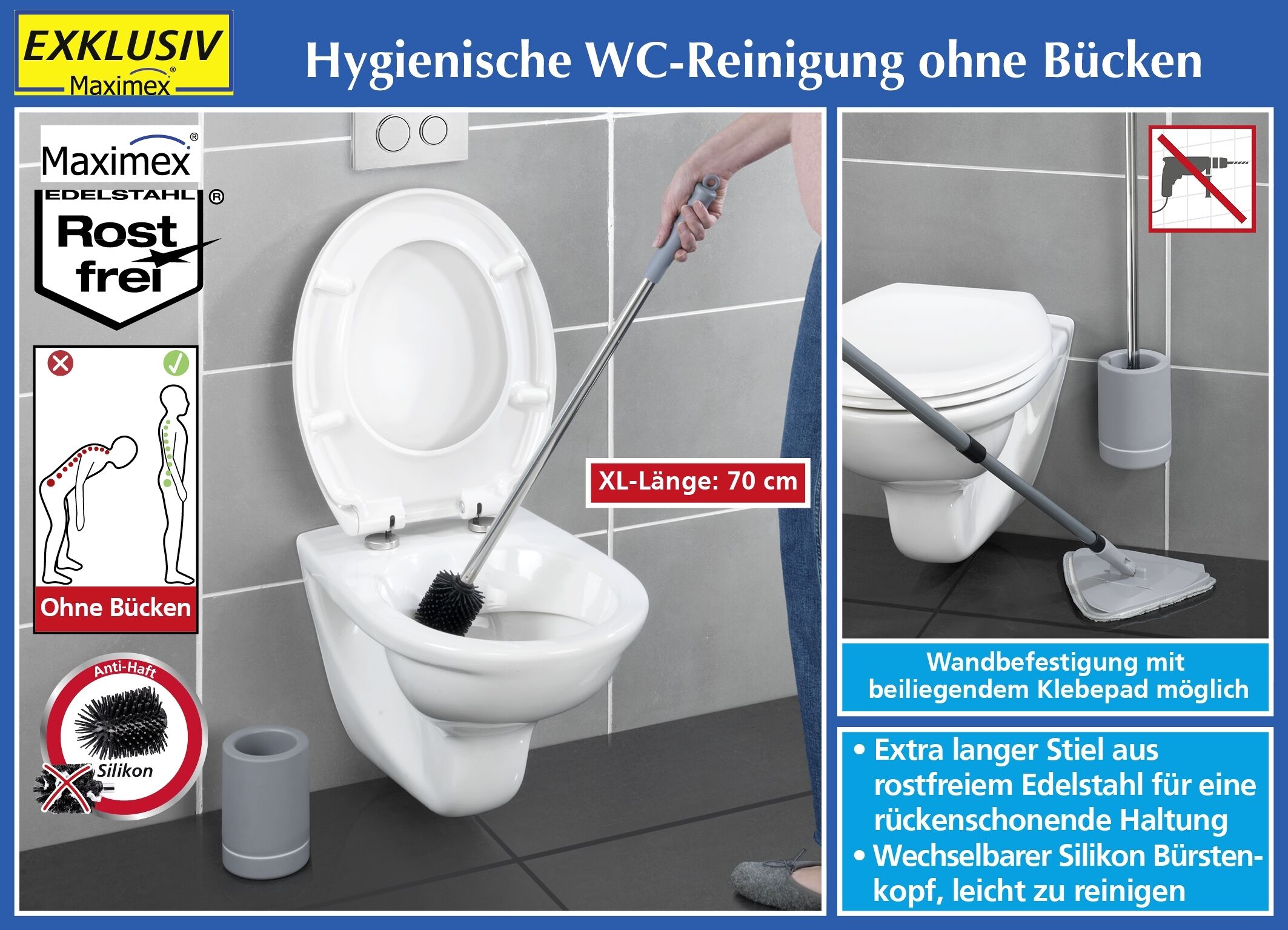 WC-Hygiene Bürste extra lang
