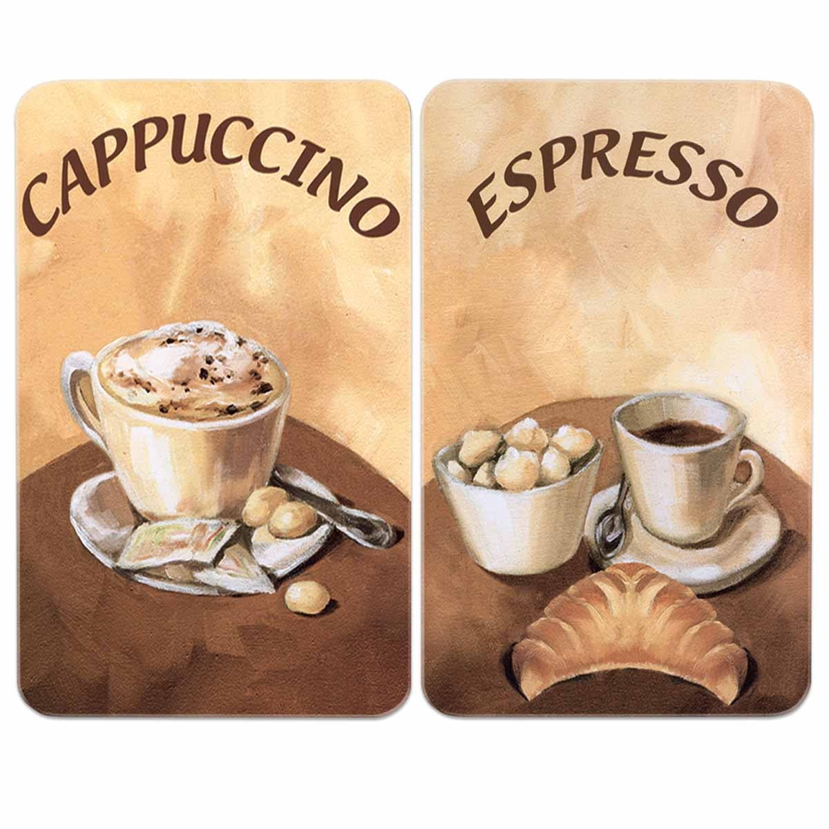 Herdabdeckplatte Universal Kaffee 2er Set, für alle Herdarten