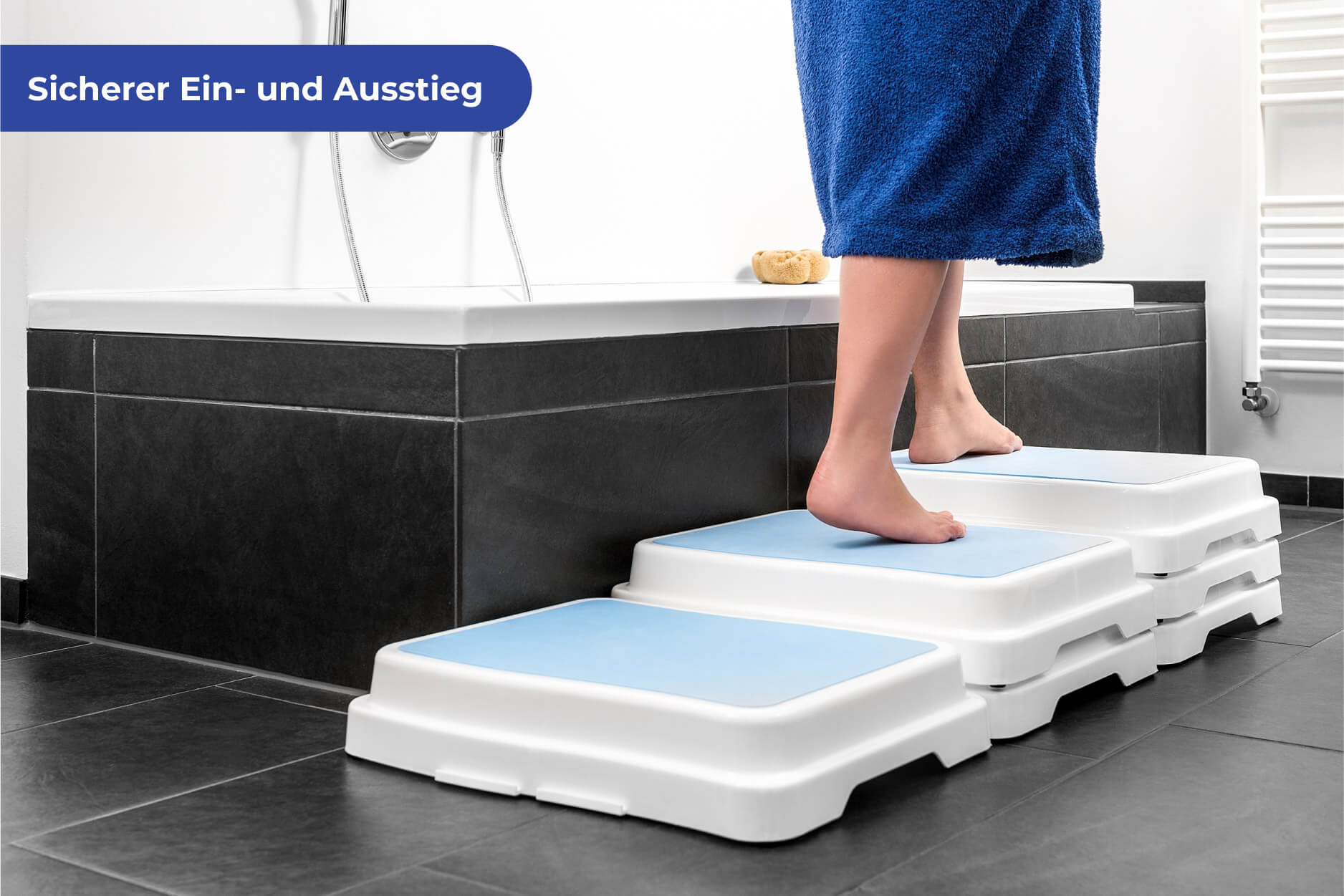 Stufe für Badewanne, 3er Set