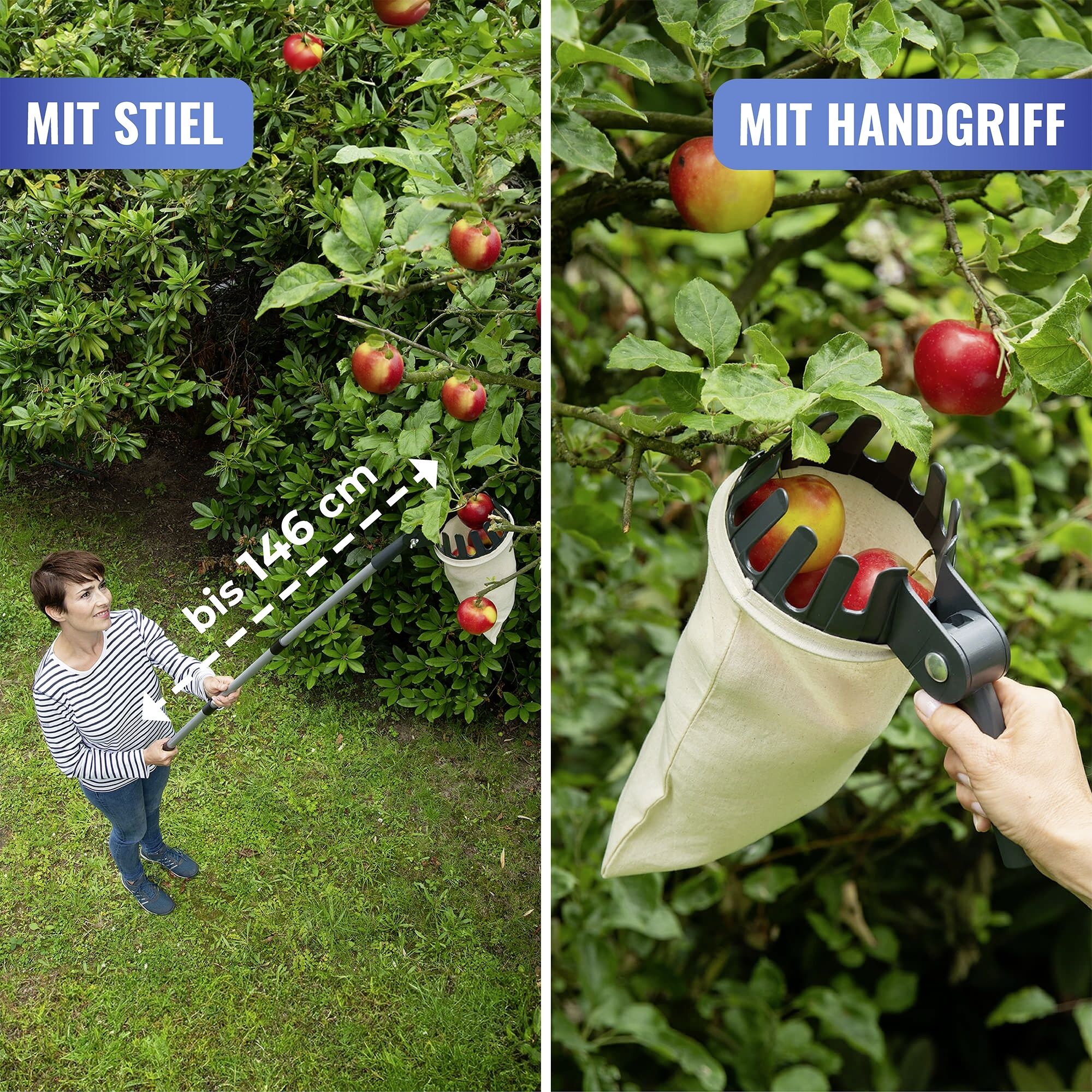 Obstsammler XL mit Teleskopstiel 2in1