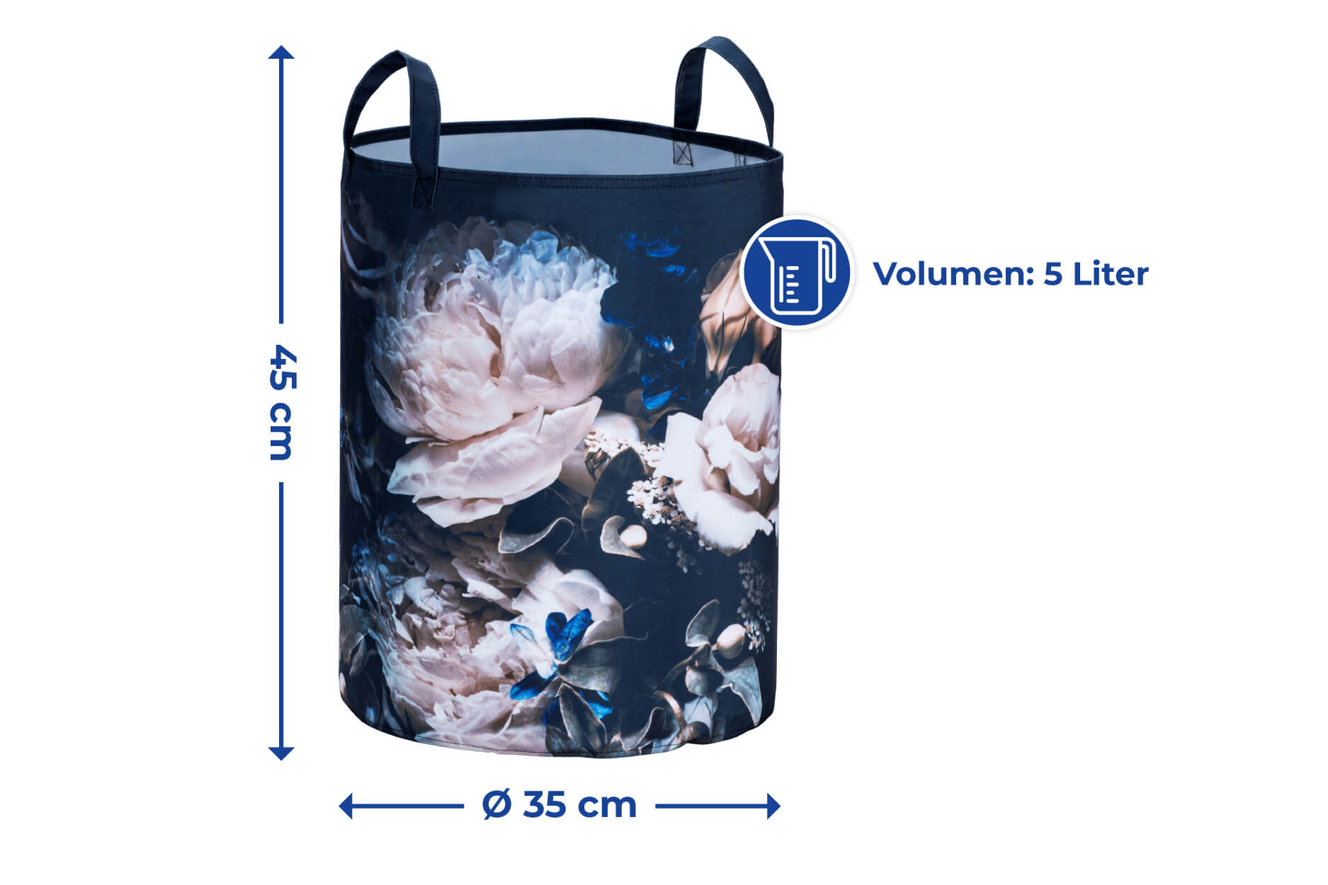 Wäschesammler Pfingstrose, Polyester, 55 L Wäschesammler Pfingstrose, Polyester, 55 L