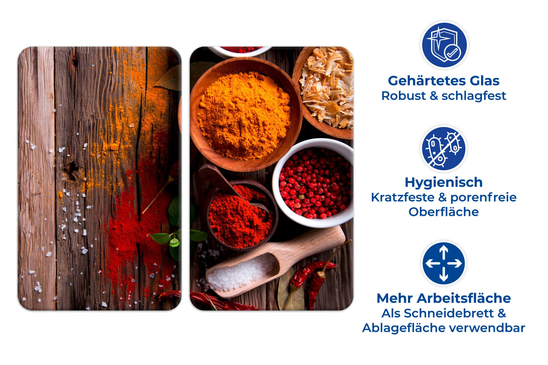 Herdabdeckplatte Universal Gewürze 2er Set, für alle Herdarten Herdabdeckplatte Universal Gewürze 2er Set, für alle Herdarten