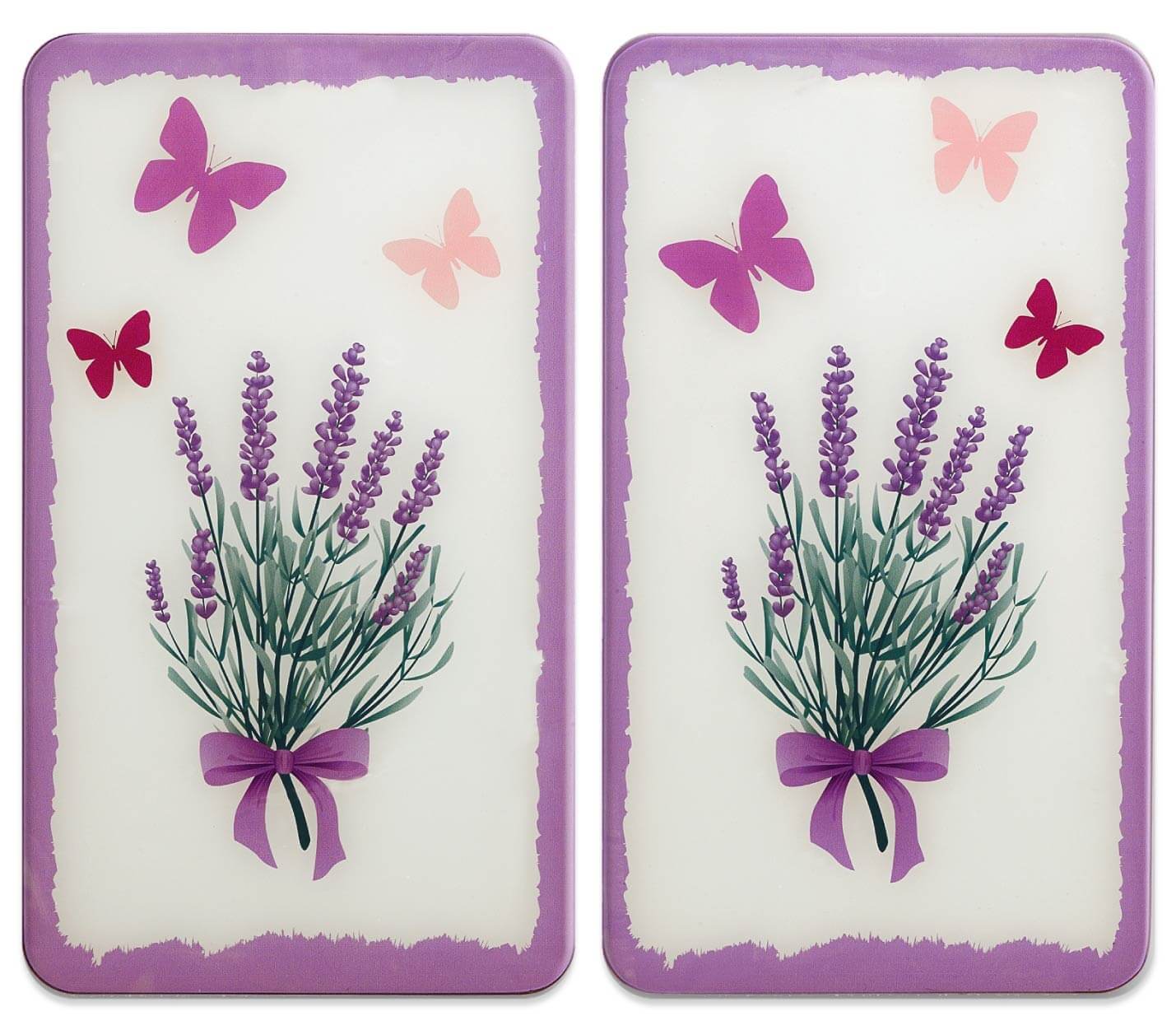 Herdabdeckplatte Universal Lavendel-Bouquet 2er Set, für alle Herdarten