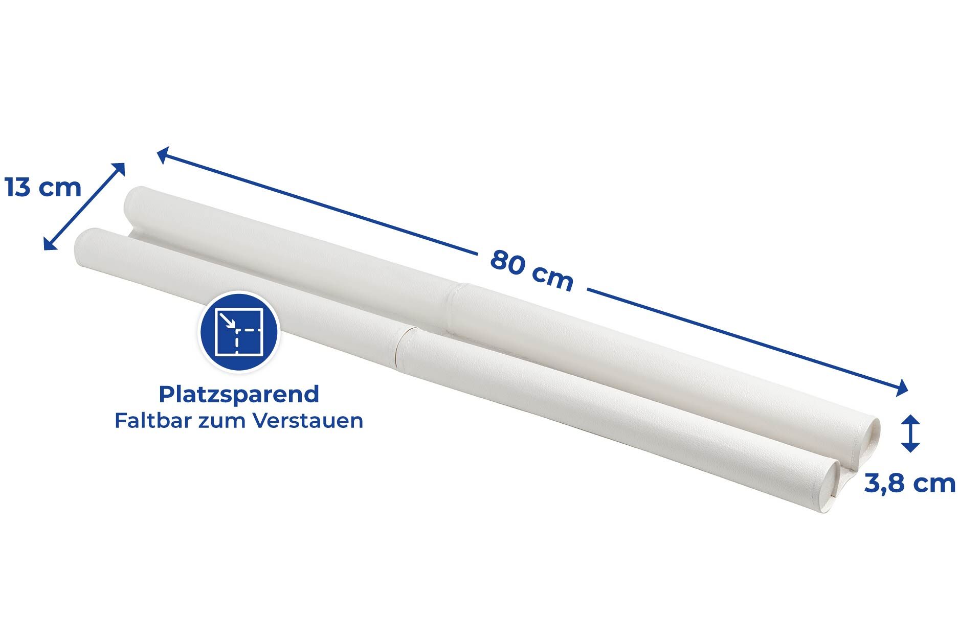 Zugluft-Stopp Weiß, faltbar