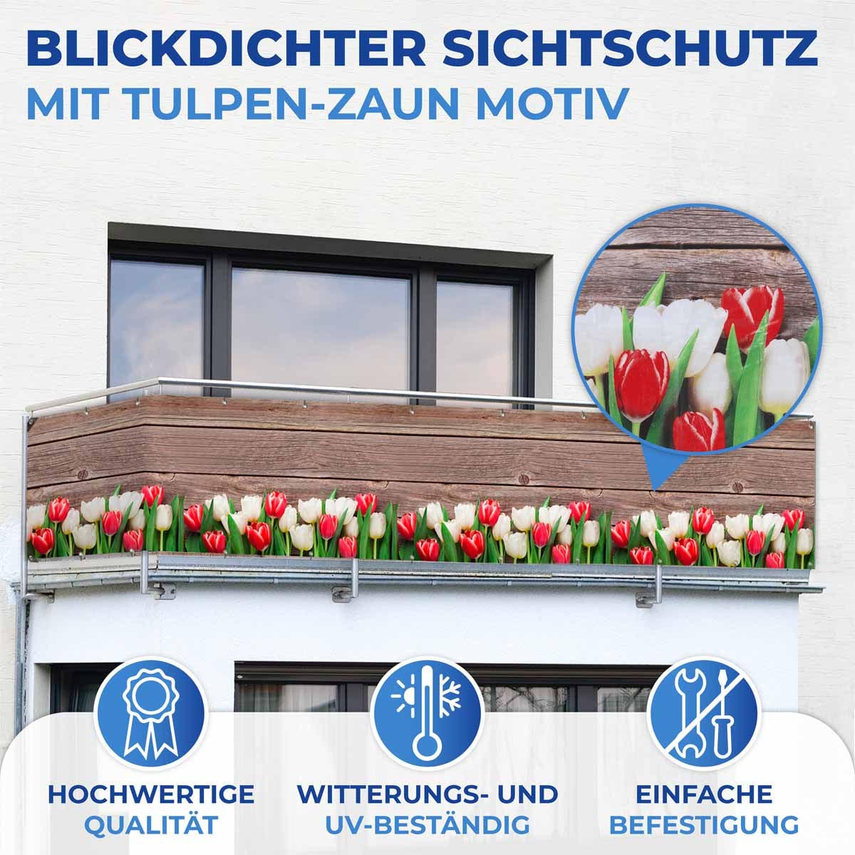 Balkon-Sichtschutz Tulpen Balkon-Sichtschutz Tulpen